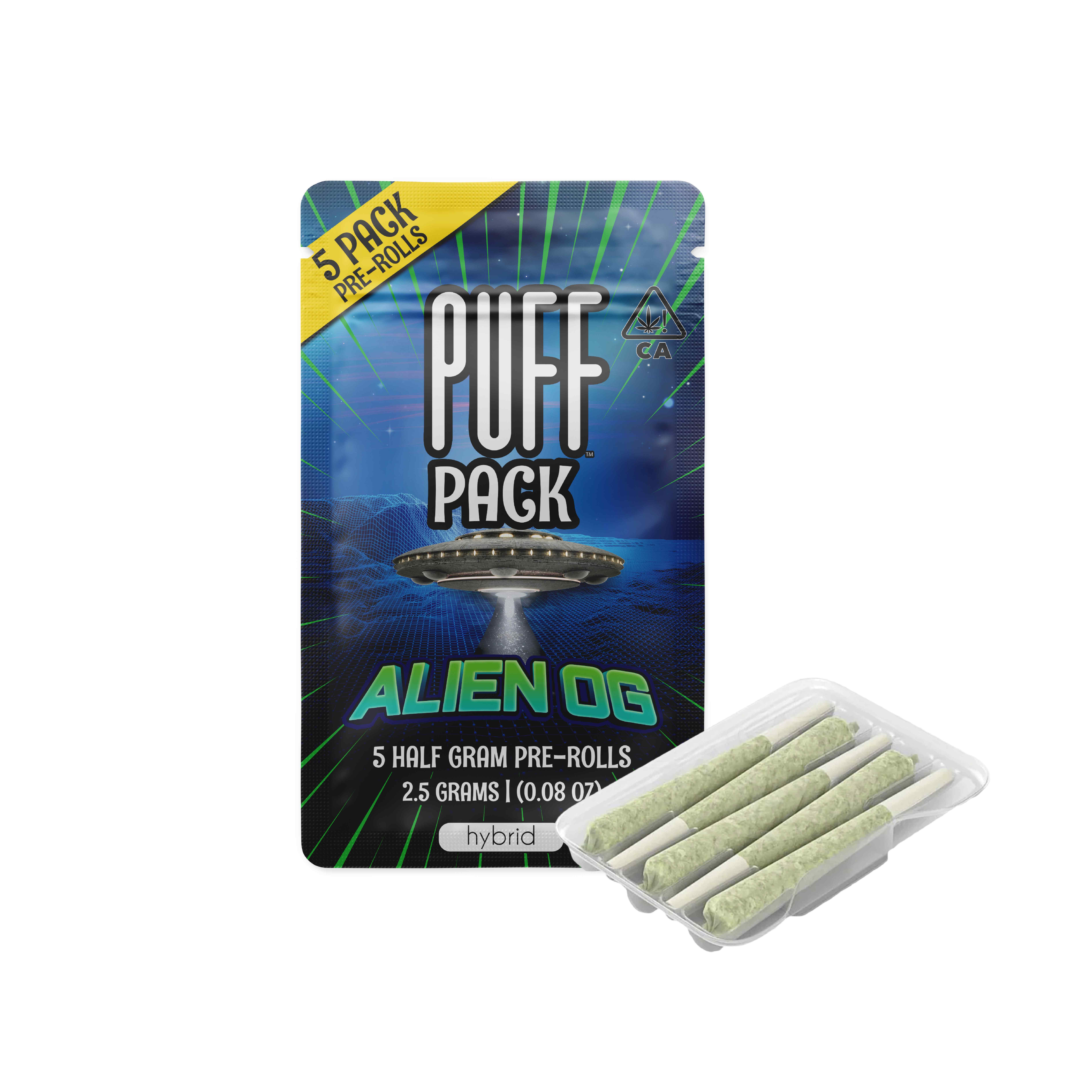 Shop Alien OG - Hybrid - 5 Pack [2.5g] | Eureka Sky Dispensary San