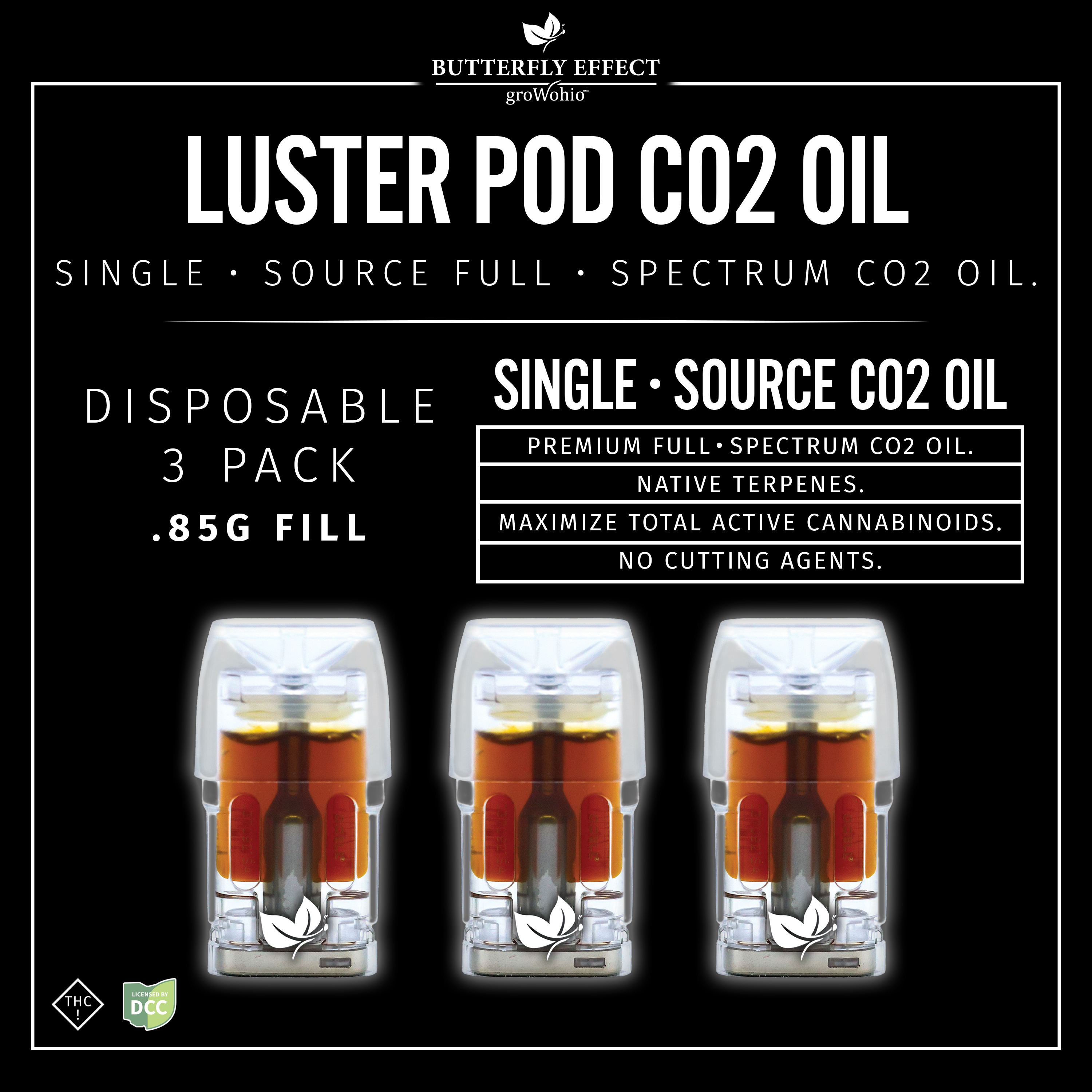 BUTTERFLY EFFECT - TRIPLE CHOCOLATE CHIP - LUSTER POD - [2.55G] - 3PK - INDICA