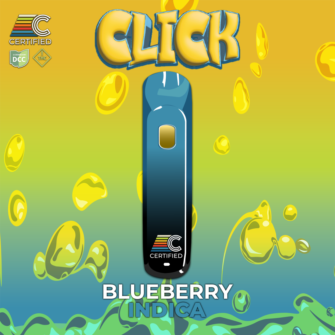 Certified Cultivators | Blueberry (Distillate) CLICK Disposable | 1g | Indica
