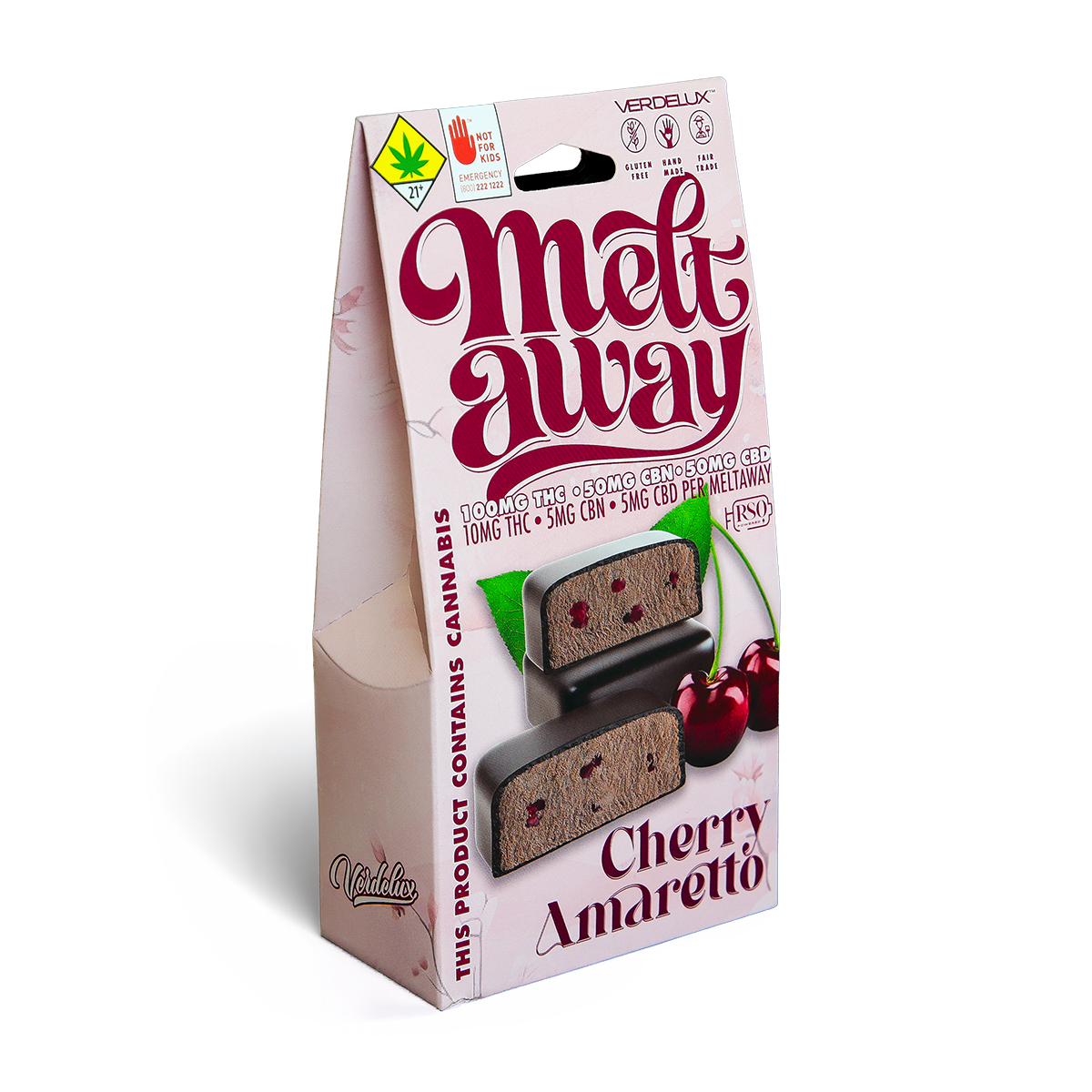 Meltaway Chocolate Covered Cherry Amaretto Dark 2:1:1 (DOHC) Edibles - 10pk 100mg THC/50mg CBN/50mg CBD