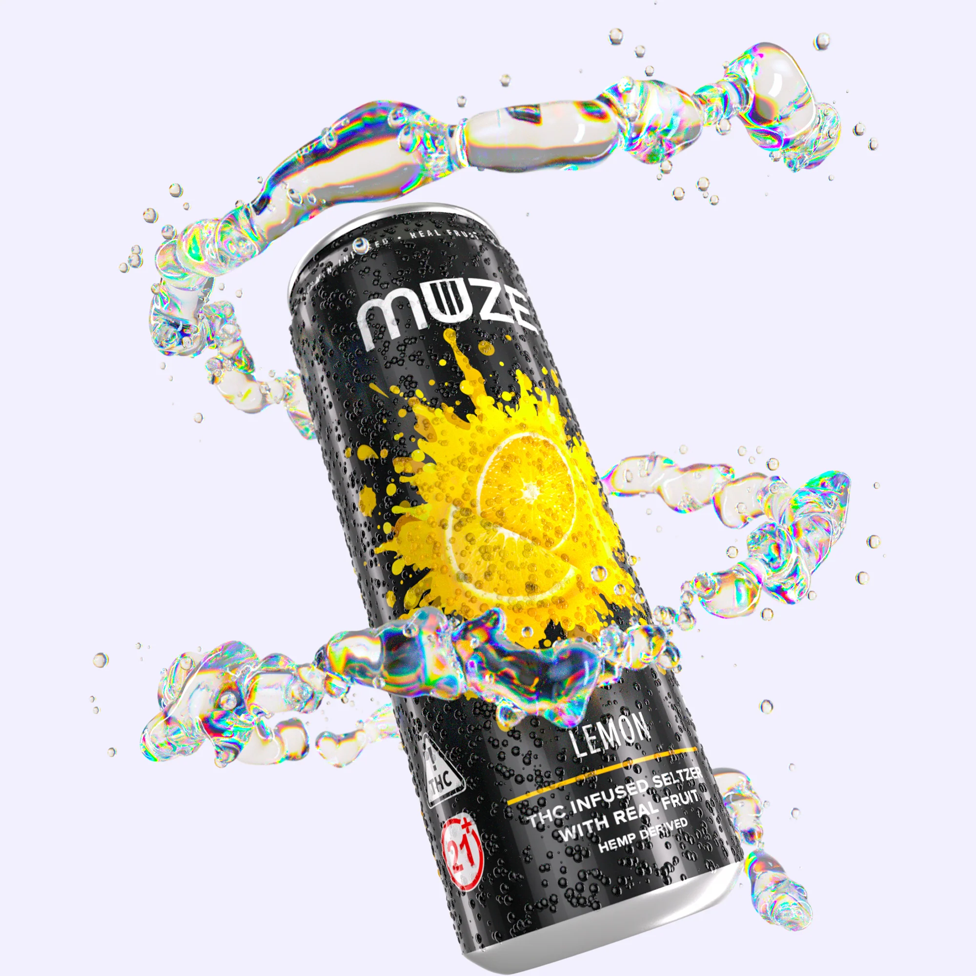 Shop MUZE - Hemp-Derived Lemon 12oz (10mg THC 15mg CBG) | Fine