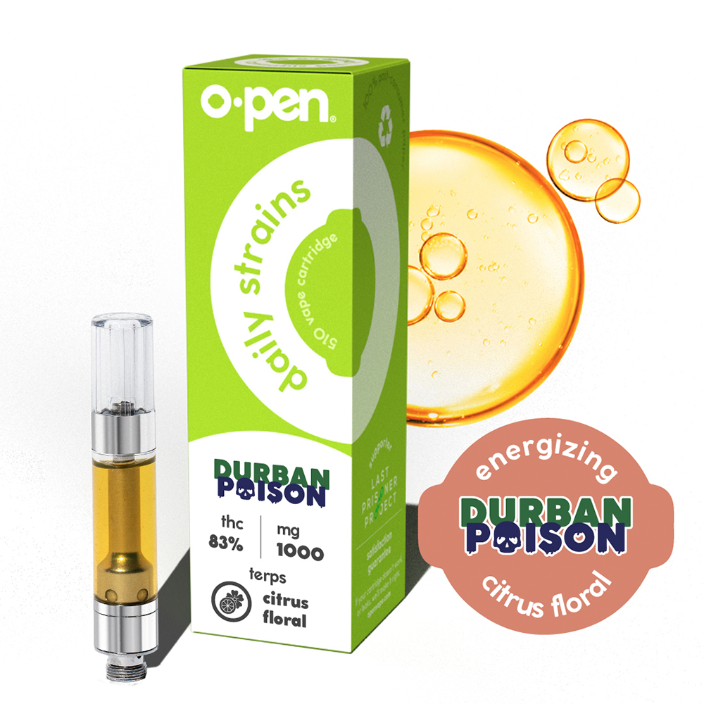 O.pen Daily Strains - Durban Poison (Energizing) - 1000mg