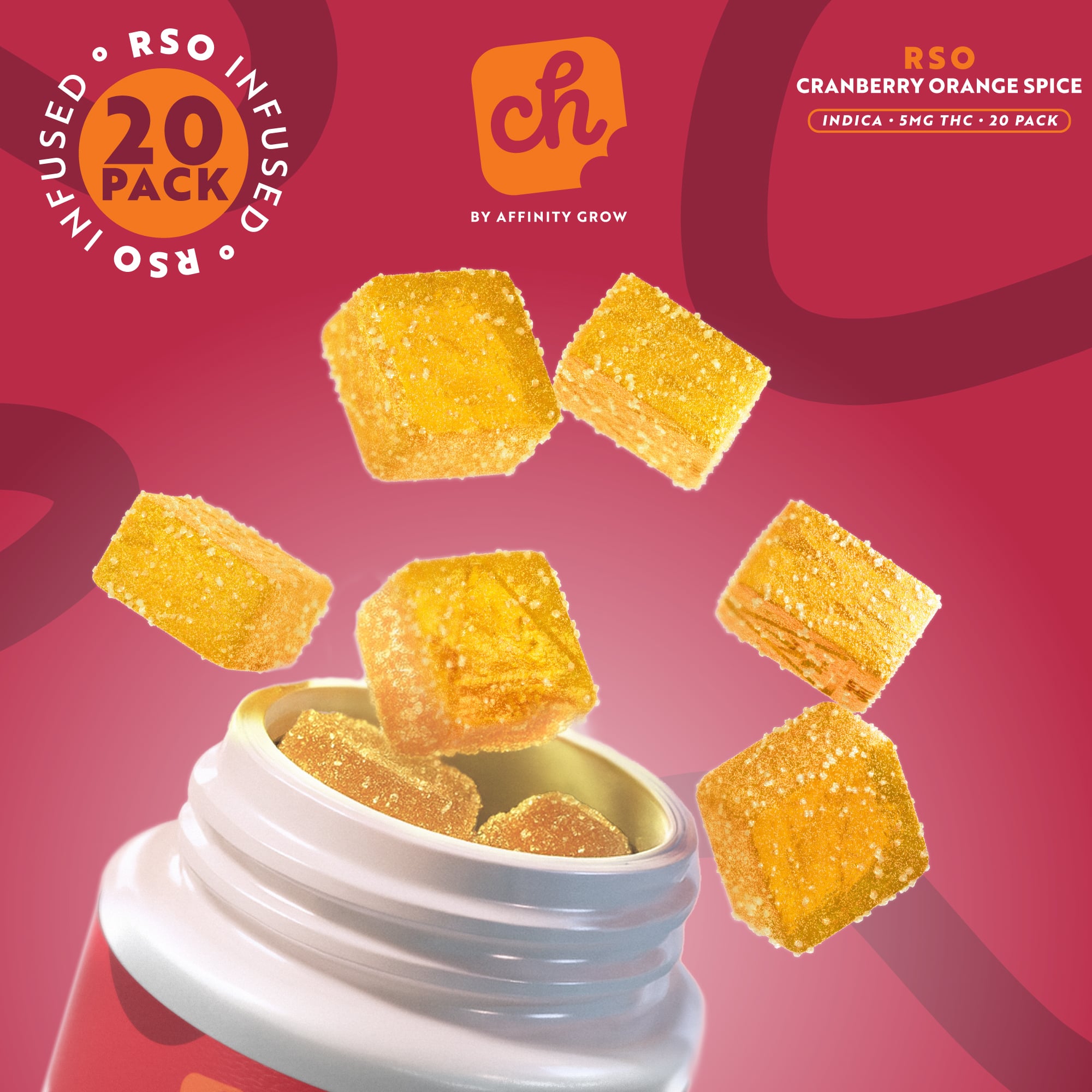 Chew RSO Cranberry Orange Spice Gummies I T100mg | 00762 | 20pk*