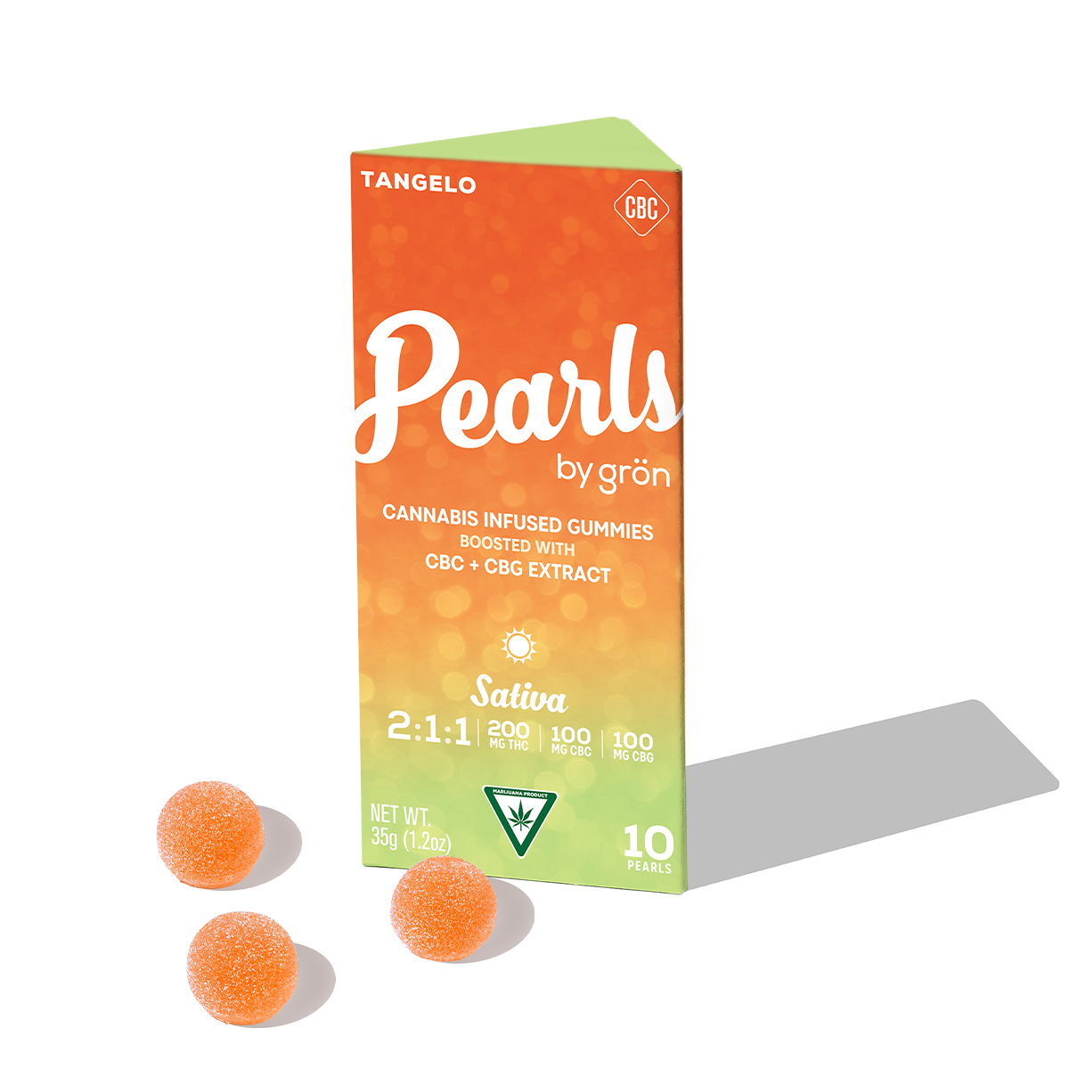 2:1:1 Tangelo Pearls - Sativa [10pk] (200mg THC/100mg CBC/100mg CBG)