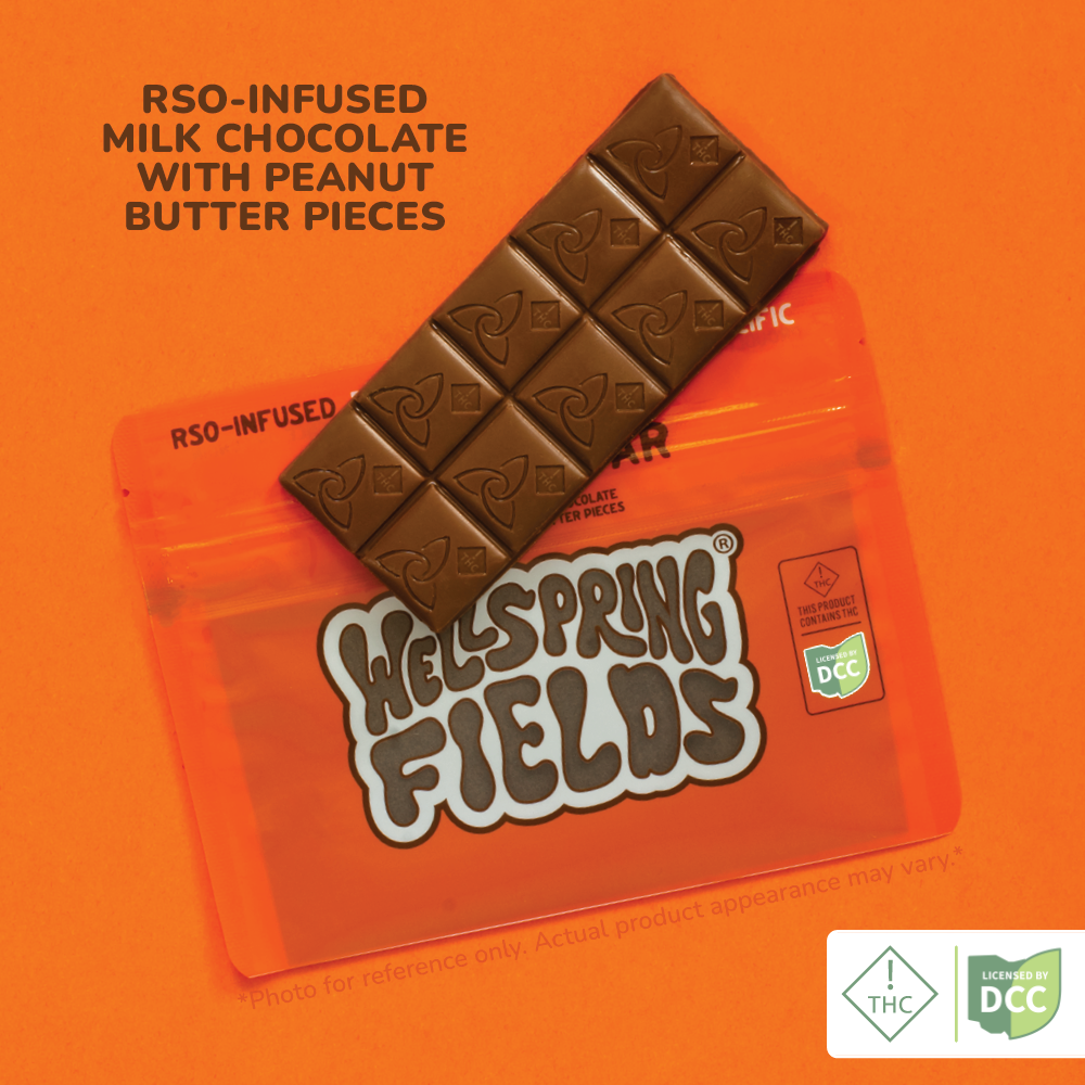 Wellspring Fields - Pb Pieces Bar - RSO Infused Chocolate - 100mg - 10pk - Hybrid