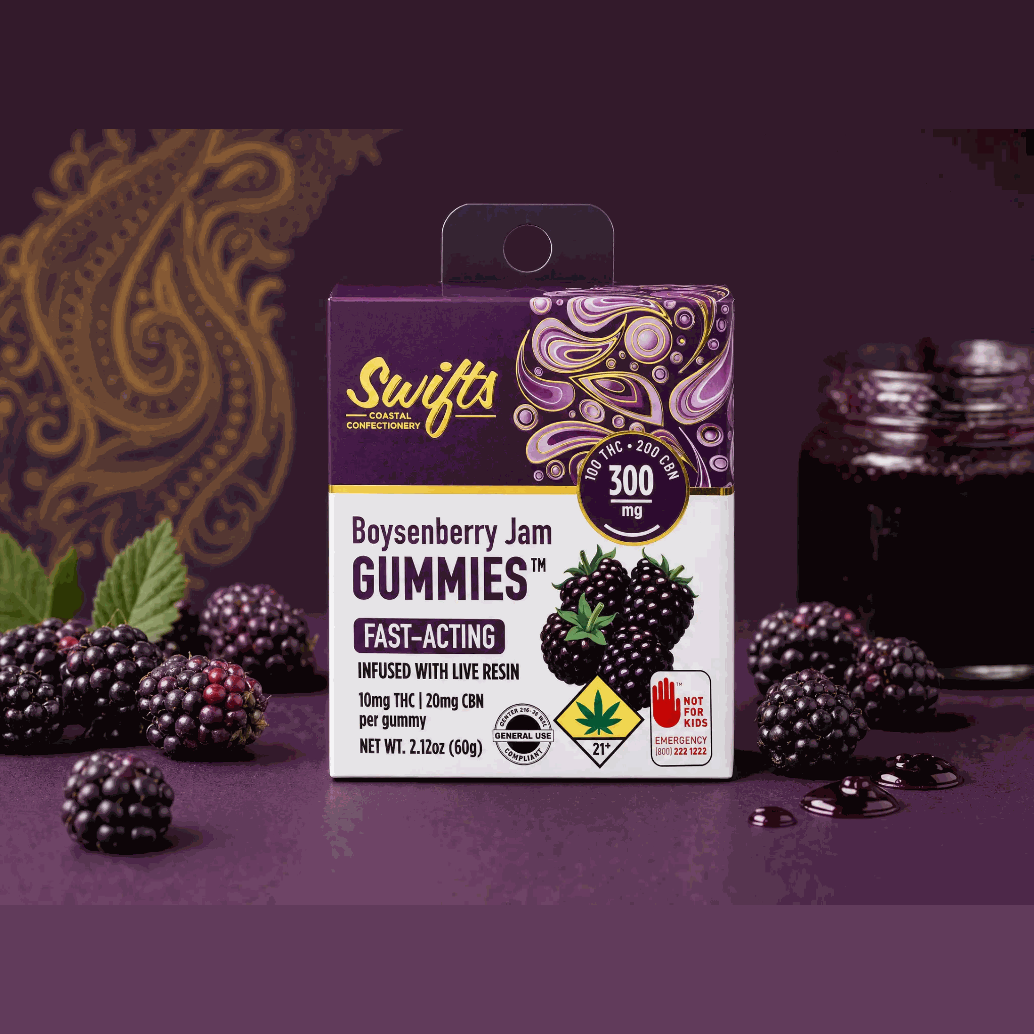1:2 Boysenberry [10pk] (100mg THC/200mg CBN)
