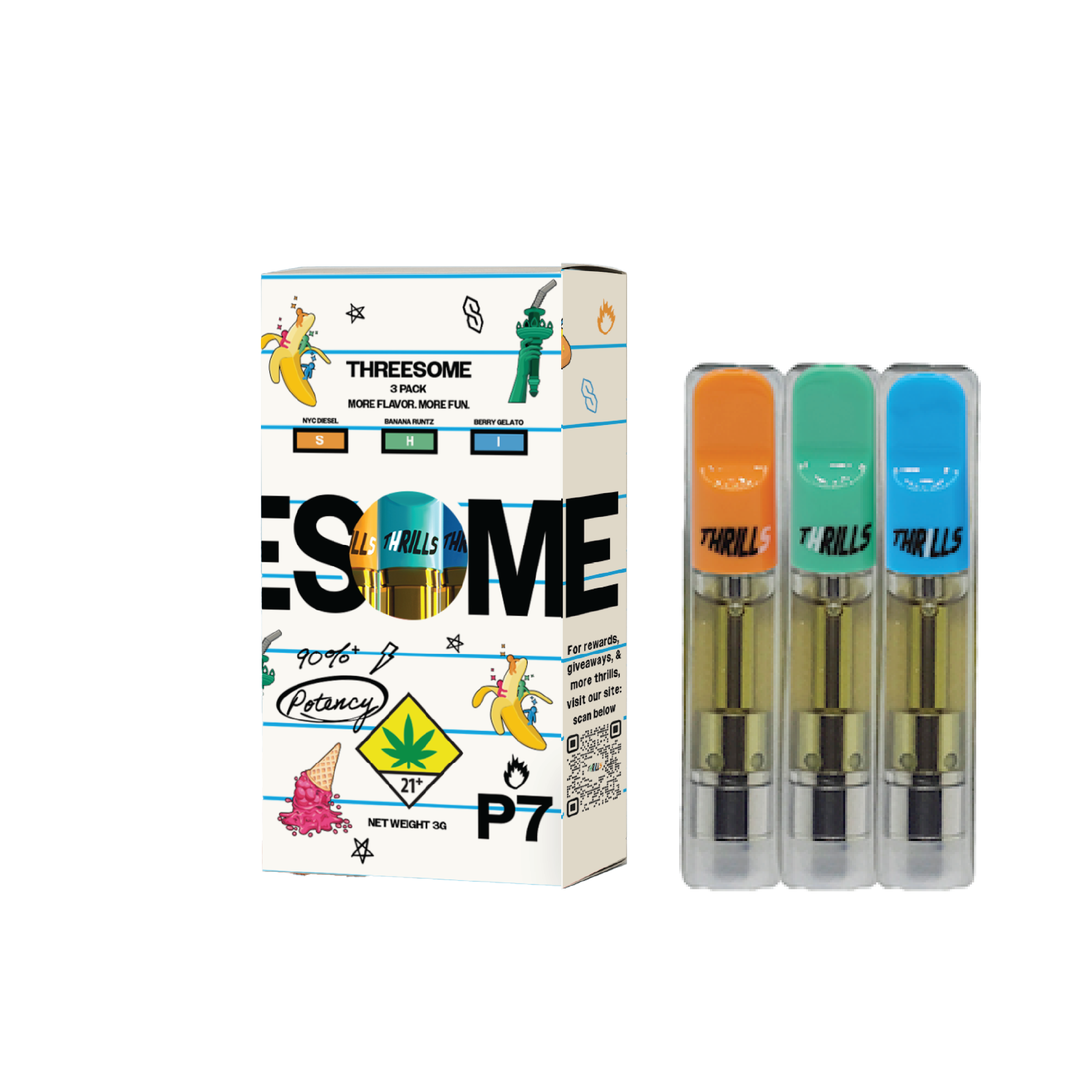 Thrills - Threesome 3 Pack - NYC Diesel x Banana Runtz x Berry Gelato