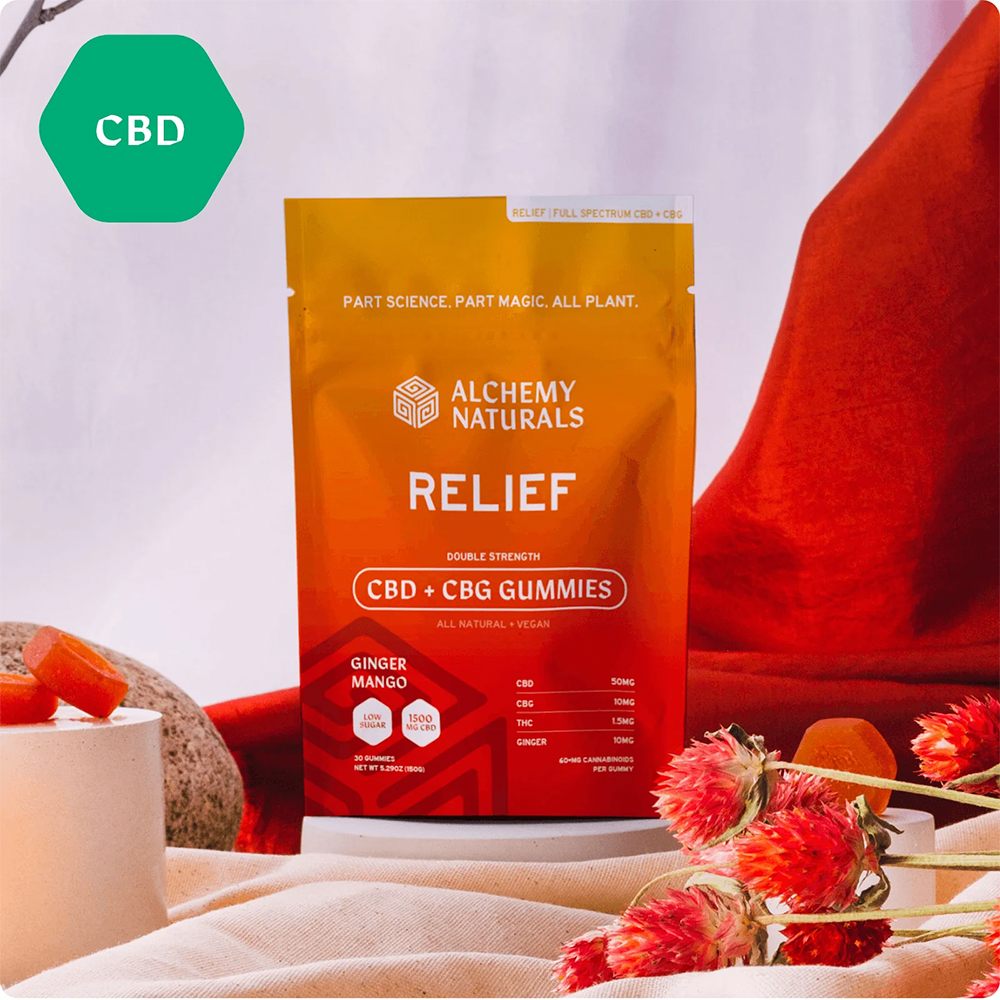 Relief -  Ginger Mango [30pk] (1500mg CBD/300mg CBG/45mg THC)