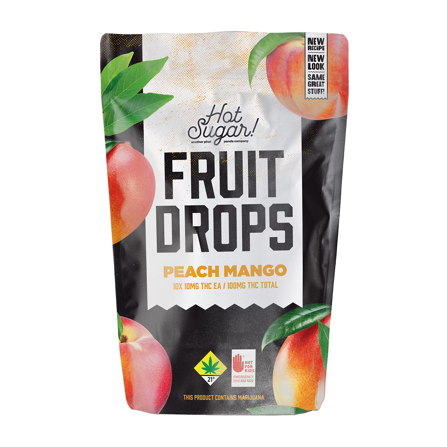 1:1 Peach Mango Fruit Drops 100mg 10-pack