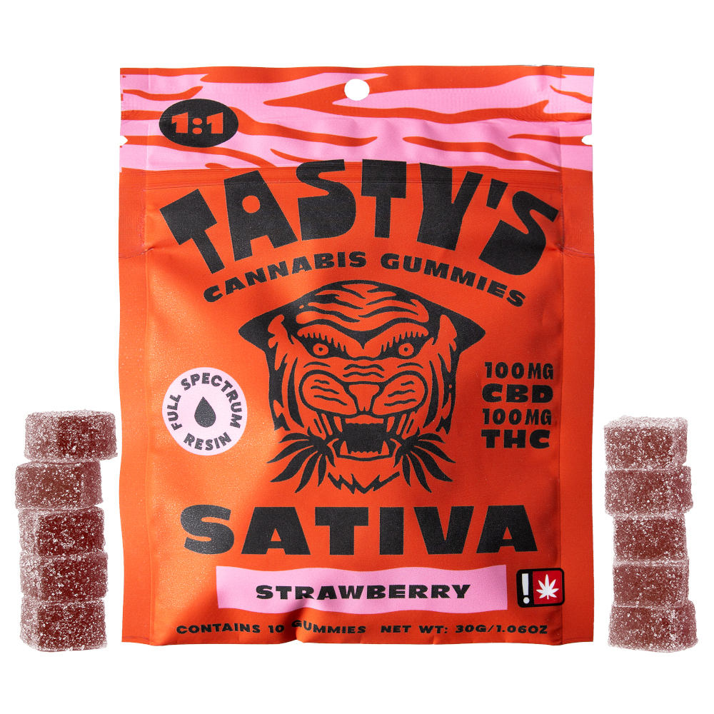 [10pk] 1:1 Strawberry (100mg CBD/100mg THC)