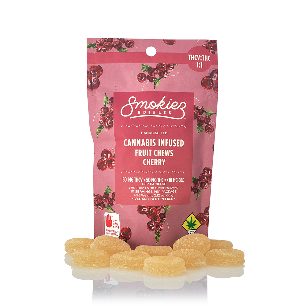 Smokiez | Gummies | 100mg THC:50mg THC-V | Cherry Gummies | 10pk