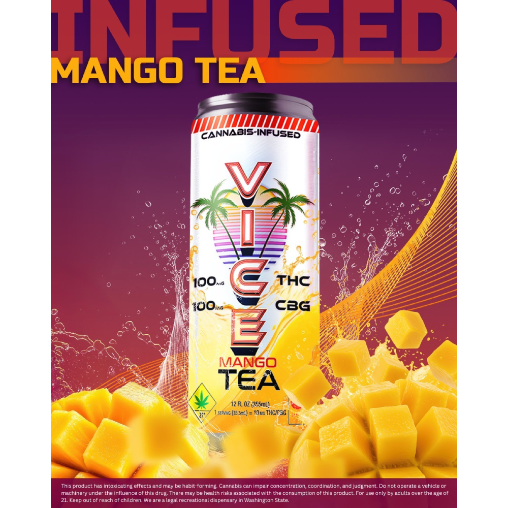 1:1 Mango Tea [12oz] (100mg THC/100mg CBG)