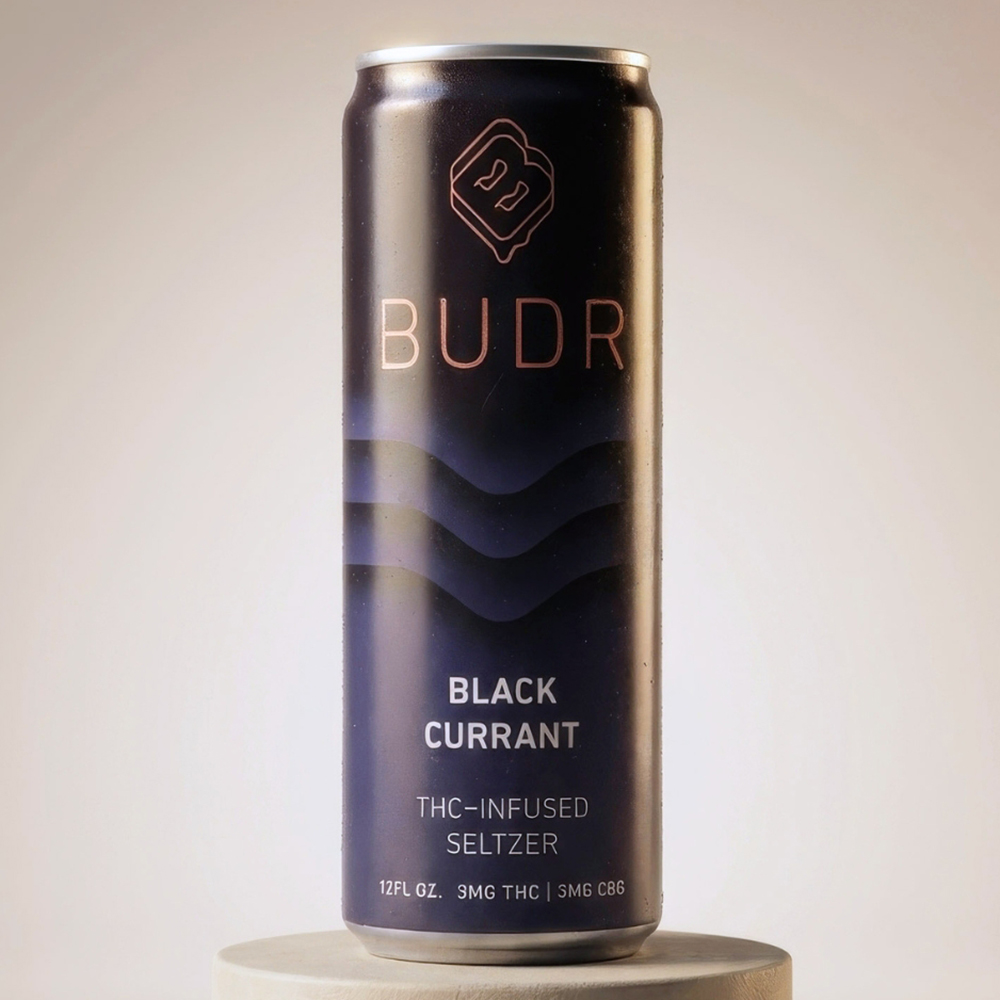 Budr Black Currant Hemp-Derived Seltzer 3mg THC 3mg CBG 12oz