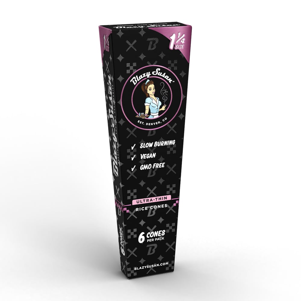 Blazy Susan Ultra Thin Rice Prerolled Cones 1 1/4" 6pk