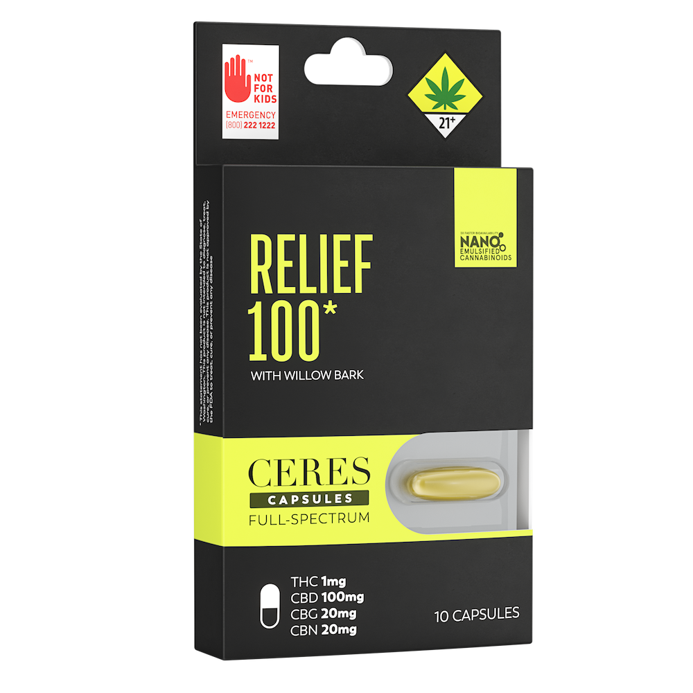 Relief 100 [10pk] (100mg CBD/1mg THC/20mg CBN/20mg CBG)