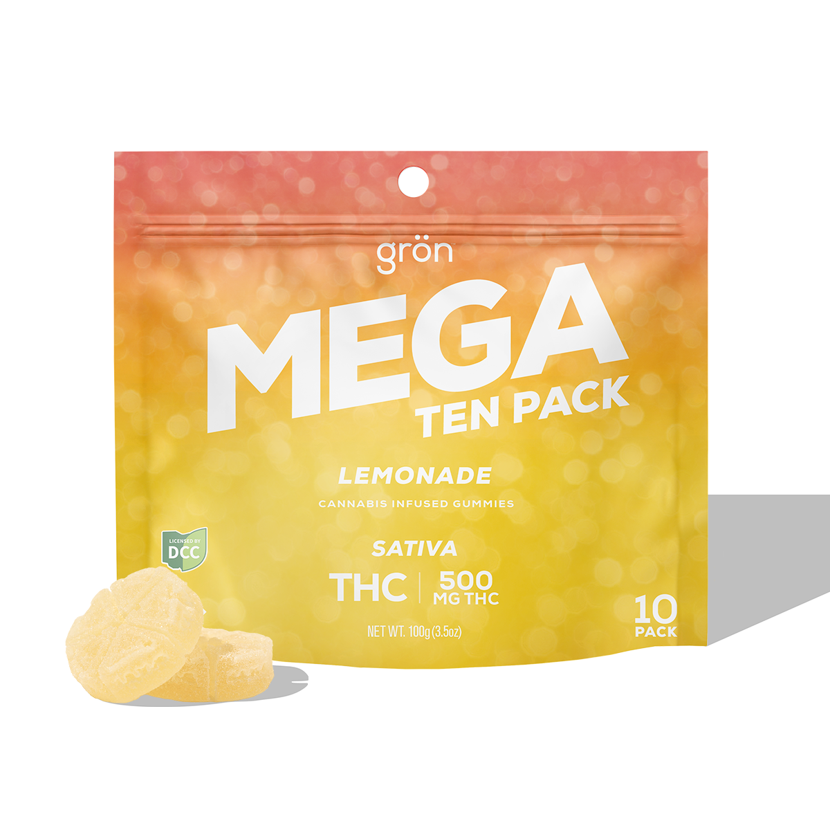 GRON - LEMONADE MEGA - GUMMIES - [500MG] - 10PK - SATIVA