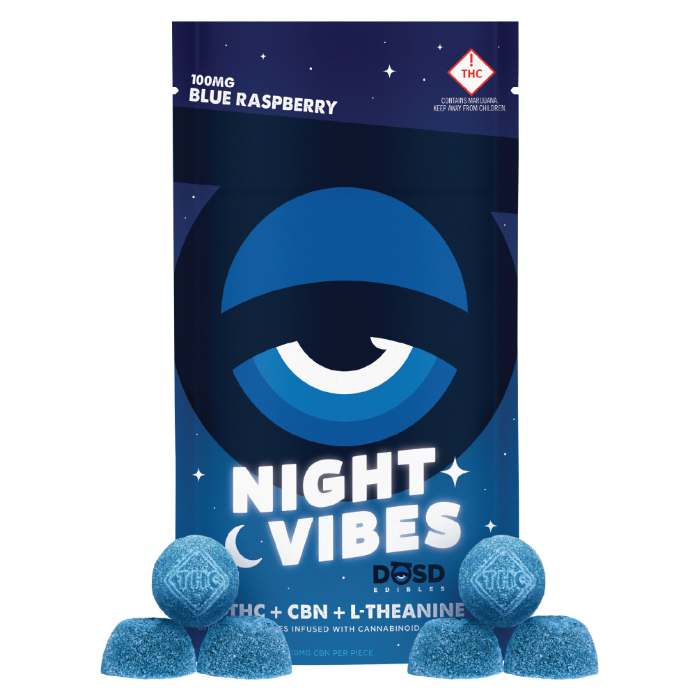 Night Vibes CBN - Blue Raspberry [10pk] (100mg THC/100mg CBN/500mg L-Theanine)