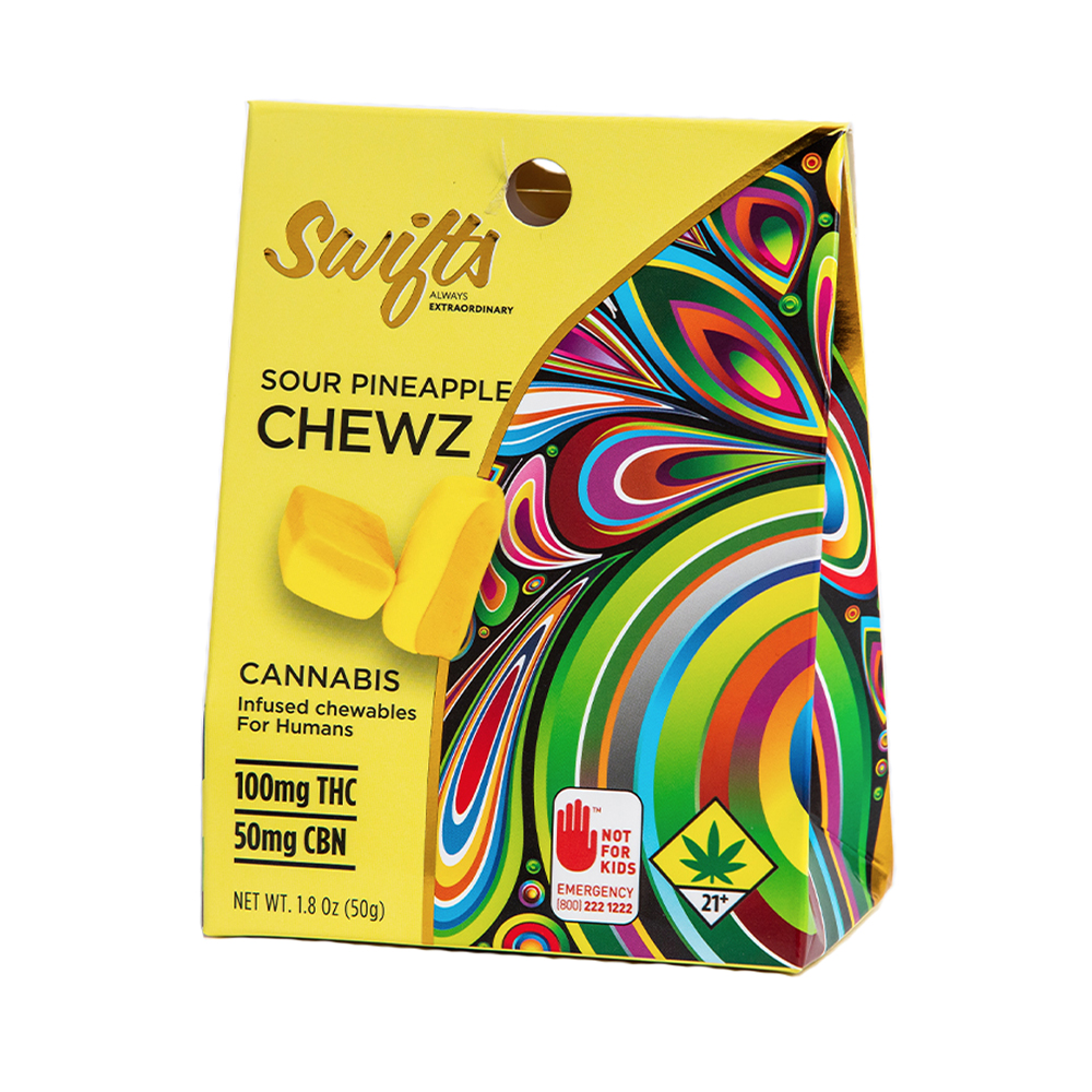 Sour Pineapple Chewz (CBN) 150mg 10-Pack