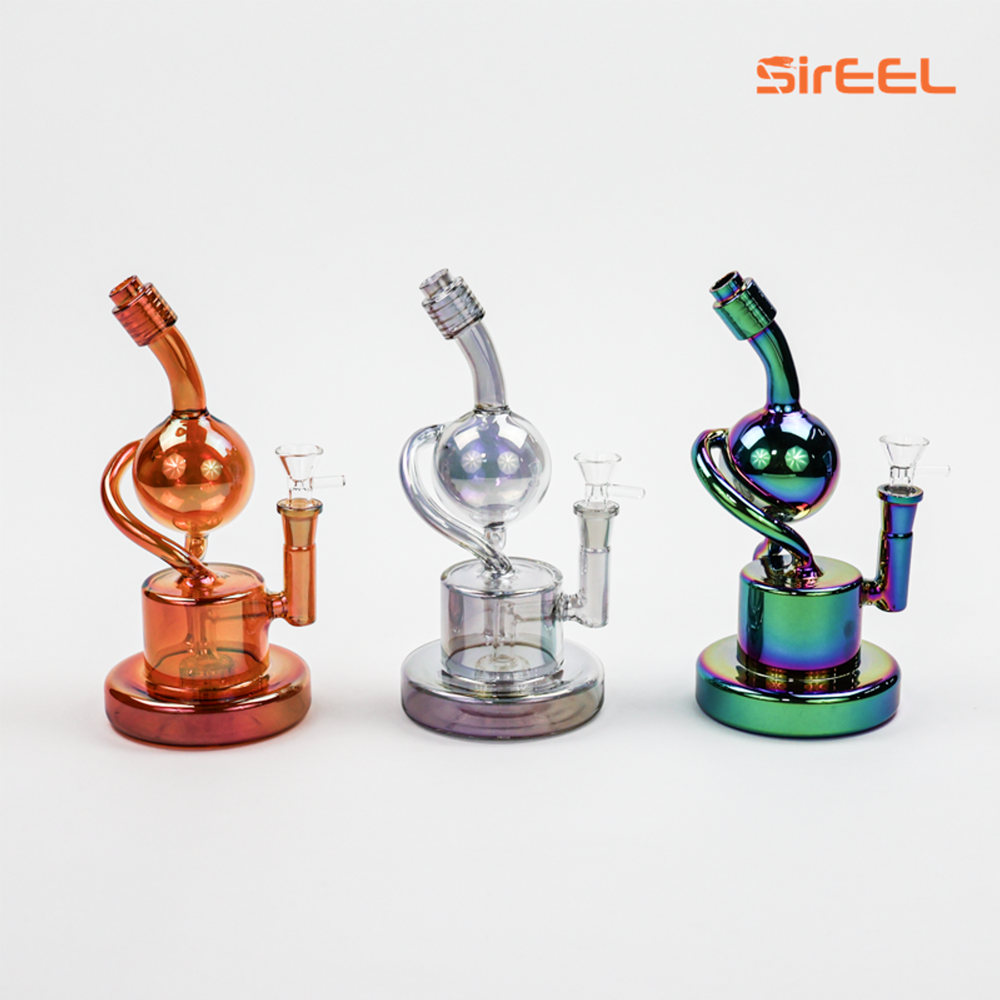 9" Iridized Ball Recycler Bong - Assorted