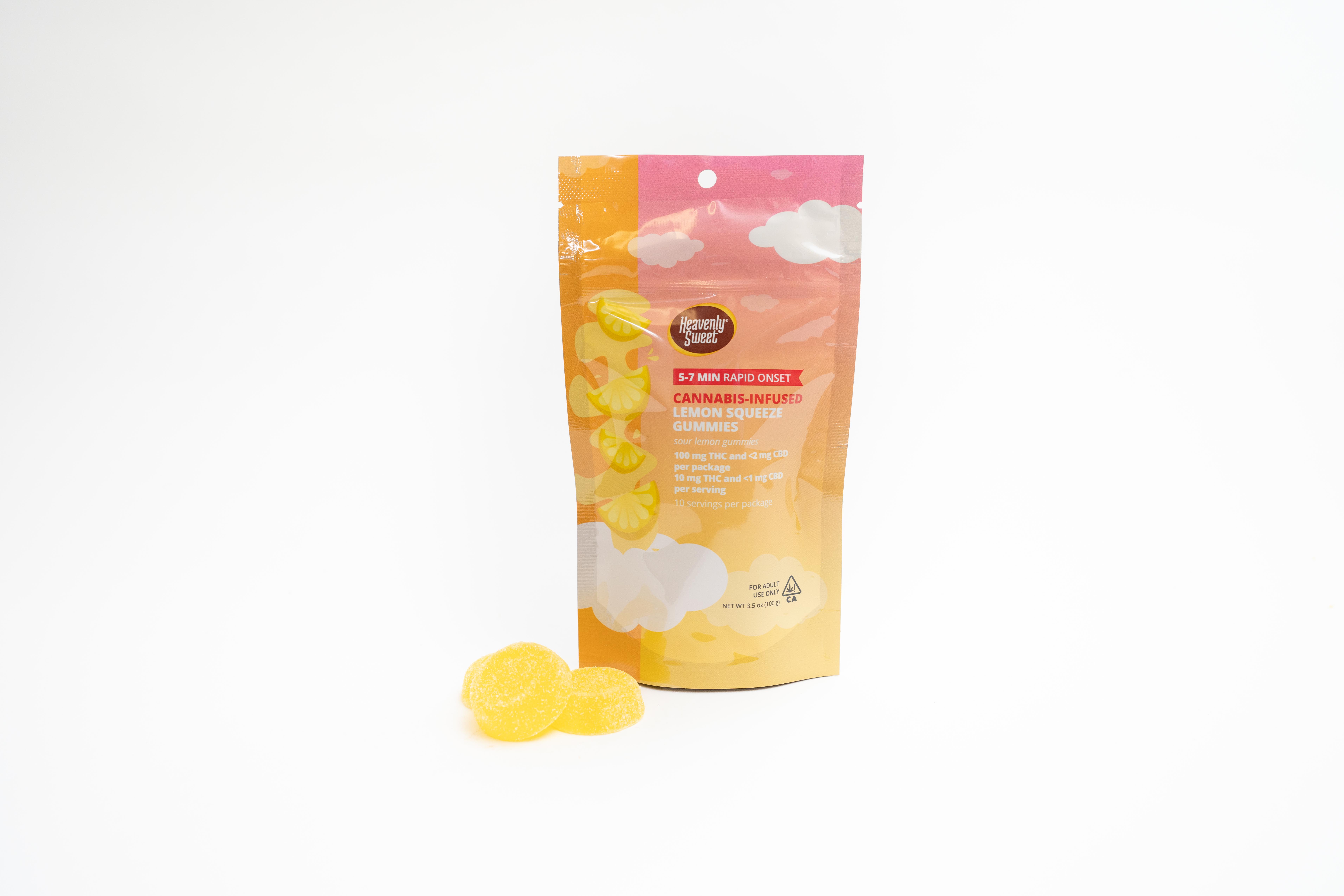 FASTACTING GUMMIESLemon Squeeze (tart) (100mg) Heavenly Sweet Fast Acting Gummies Jane