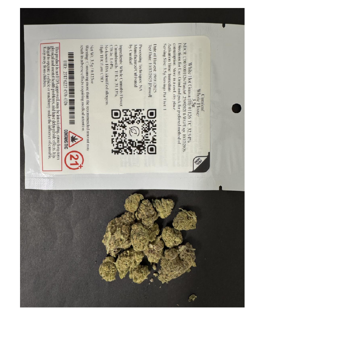 Shop CLF Whole Flower White Hot Guava 27.67% H 01126 | Venu Flower