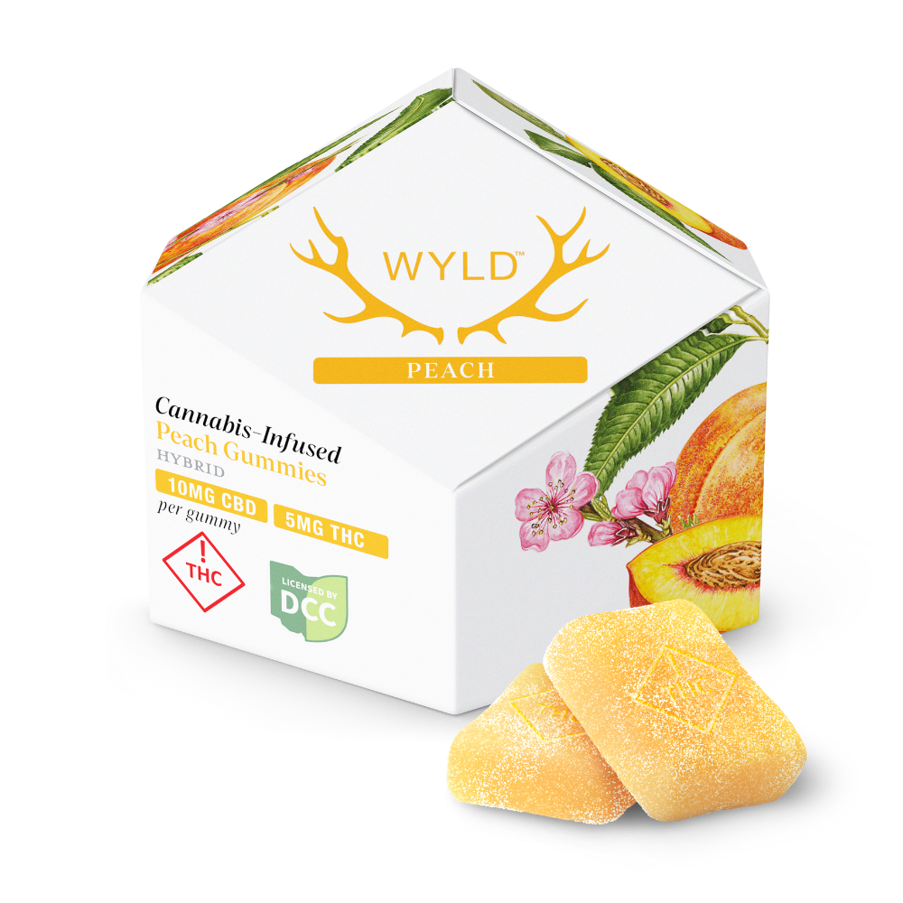 WYLD - PEACH 2:1 - GUMMIES - [50MG THC / 100MG CBD] - 10PK
