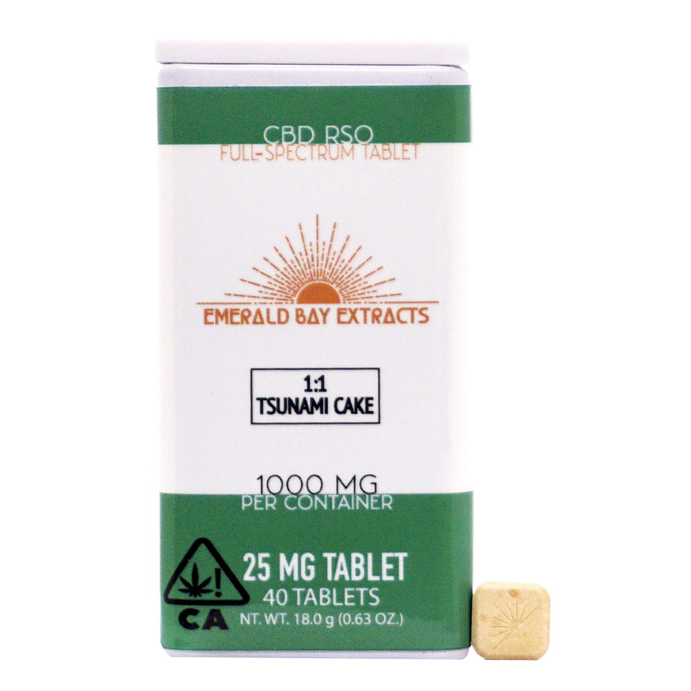 1:1 Tsunami Cake [40pk] (1000mg) | Emerald Bay Extracts | RSO Tablets ...