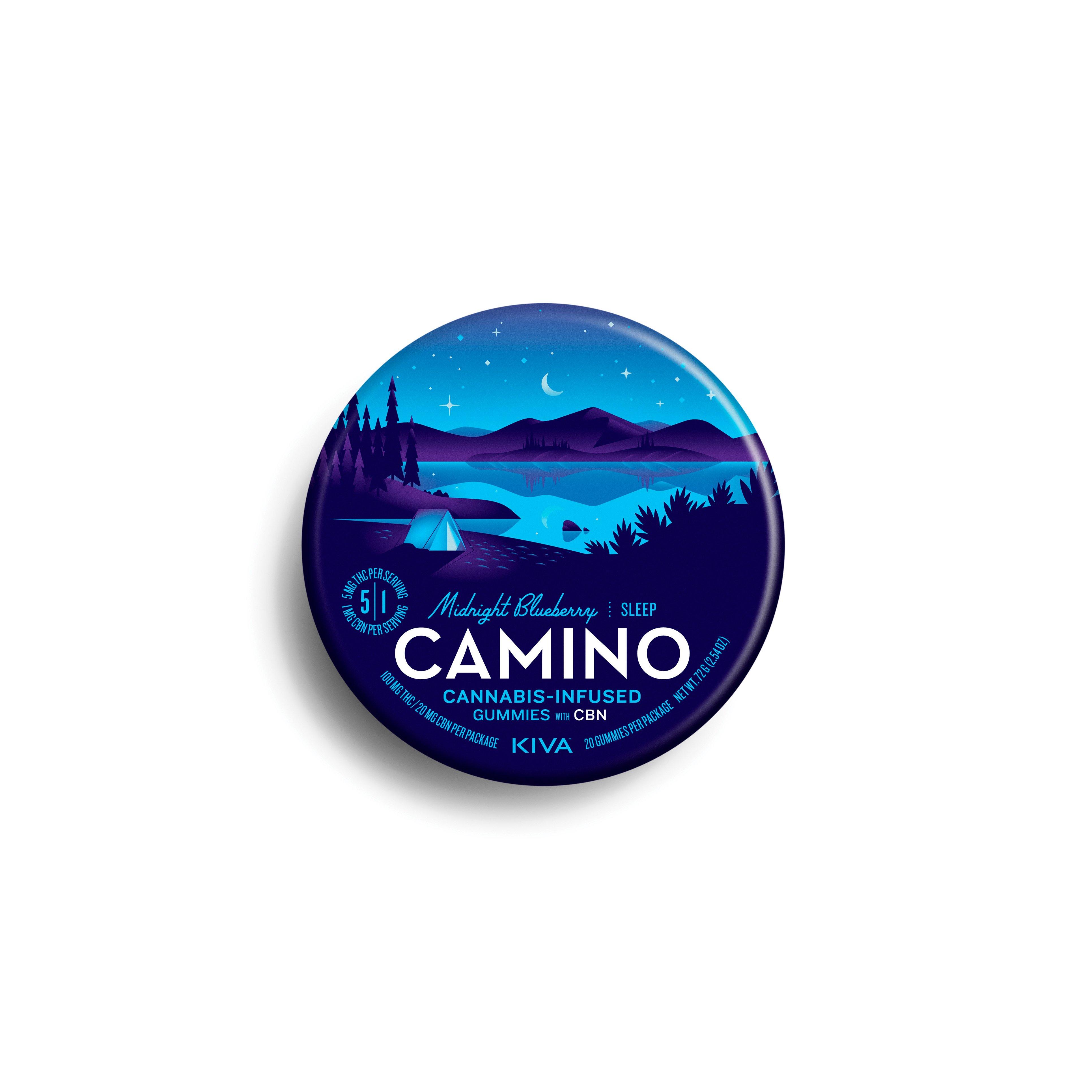 5mg : 1mg CBN Camino 'Sleep' Midnight Blueberry Gummies 100mg THC | 20mg CBN total