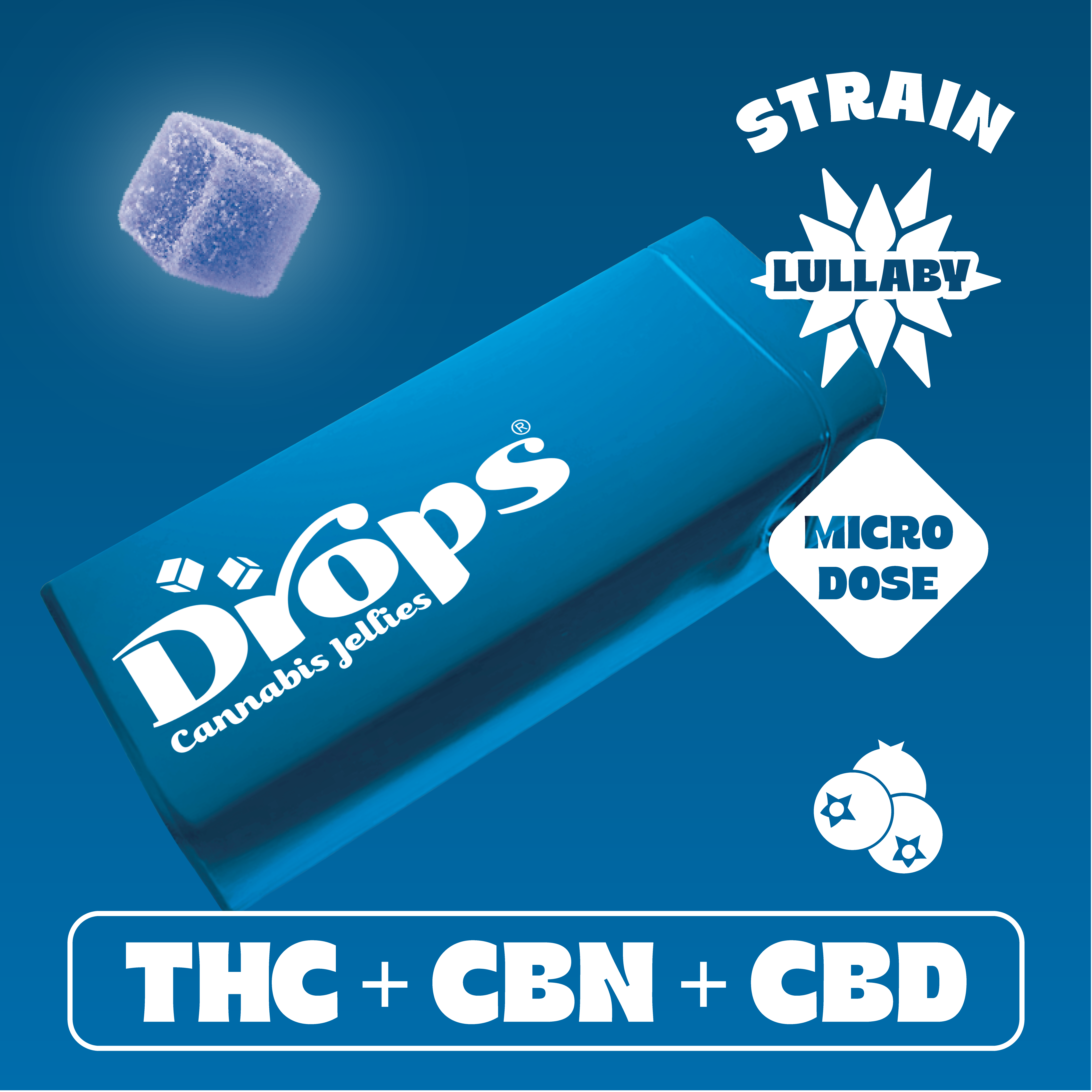 Blueberry - 20pc - Lullaby - Microdose (20mg THC + 50mg CBN + 200mg CBD))