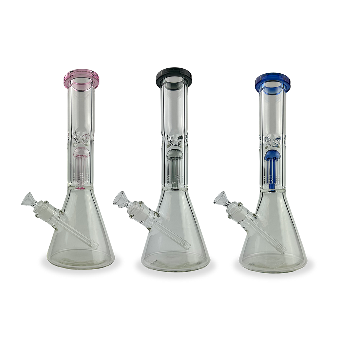 14" 6-Arm Tree Perc Beaker Bong w/ Flower Bowl