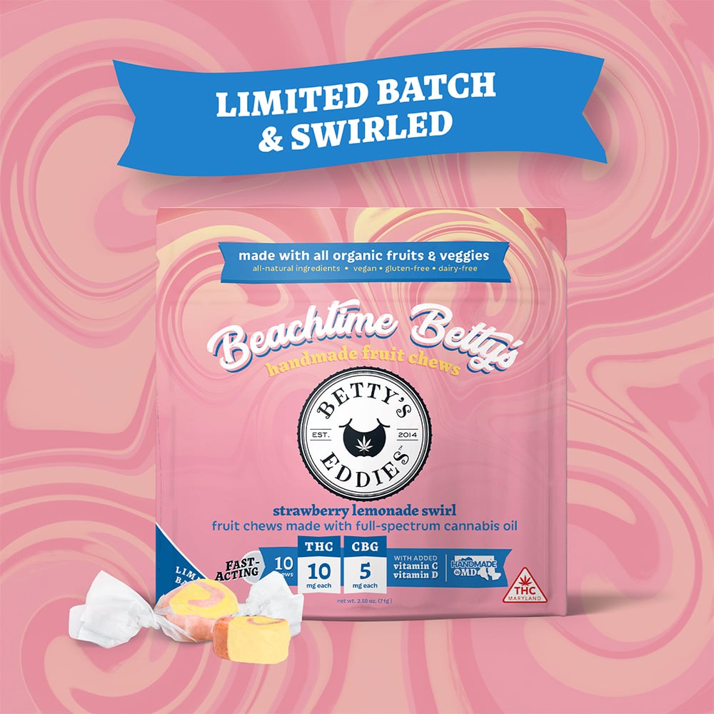 Beachtime Betty's - Strawberry Lemonade Swirl [10pk] (100mg THC/50mg CBG)