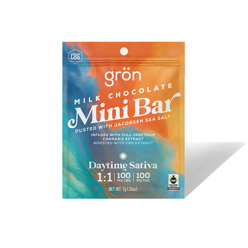 1:1 Milk Chocolate Mini Bar - Daytime Sativa (100mg CBG/100mg THC)