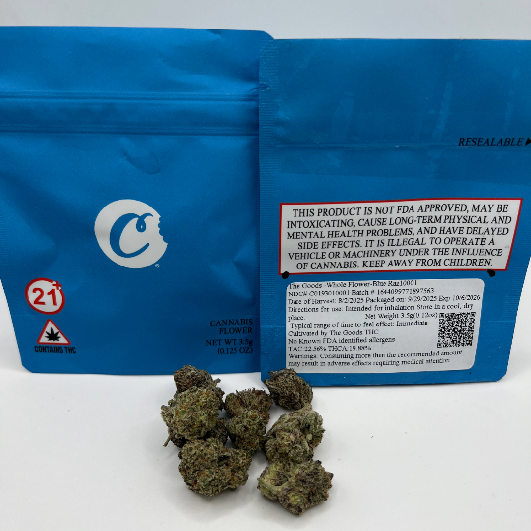 The Goods Blue Raz Flower 19.30% 10001 3.5g