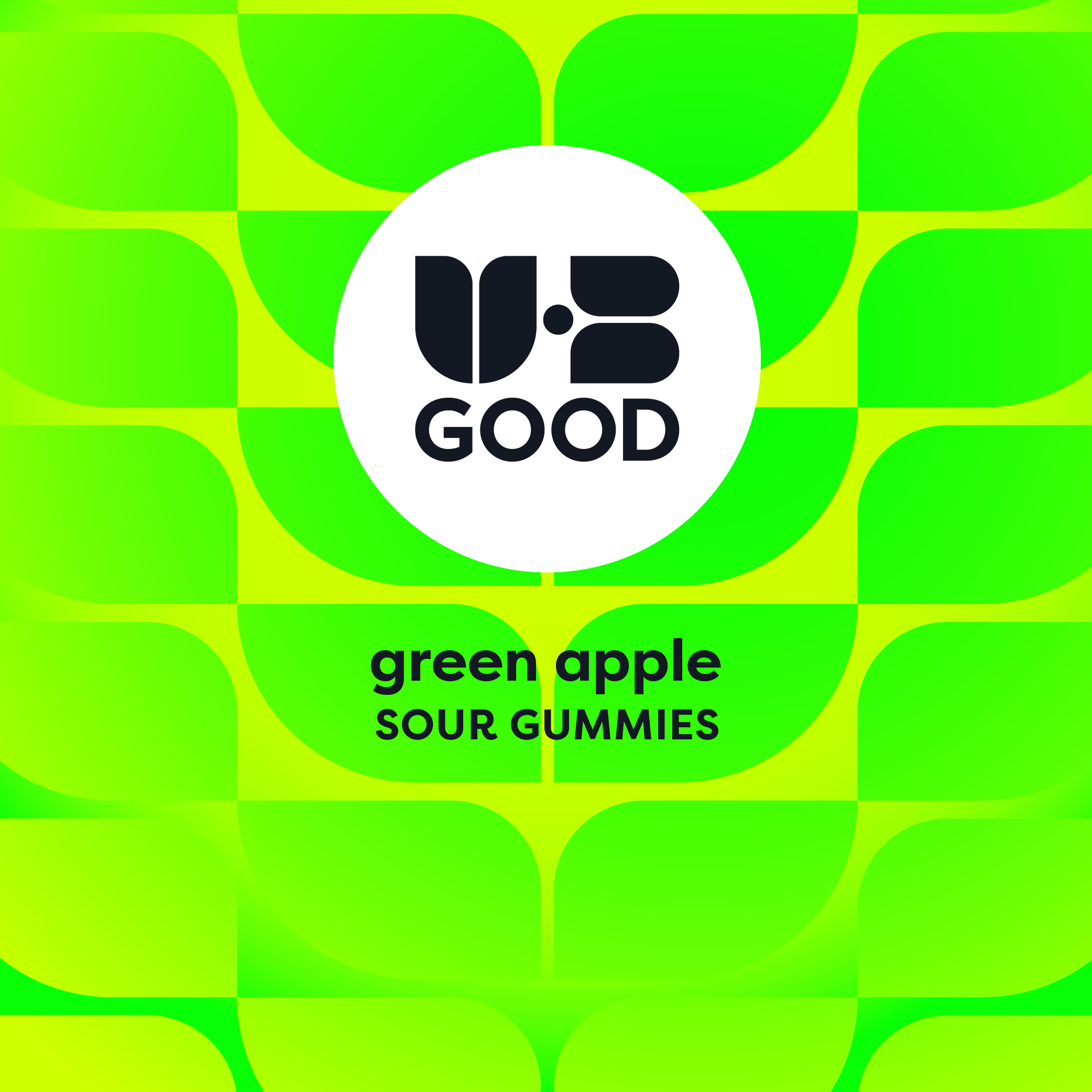 SOUR GREEN APPLE + CBD & CBG - GUMMIES - [100MG] - 10PK