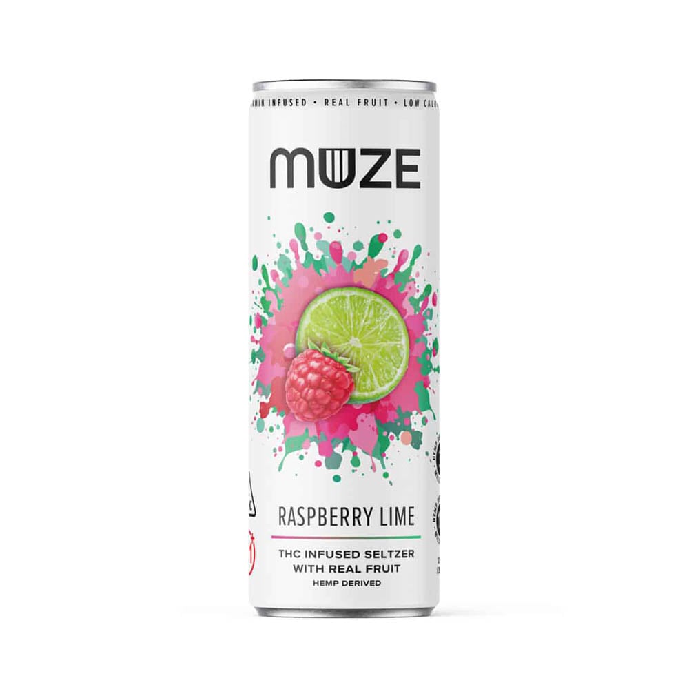 MUZE - Hemp Derived Raspberry Lime 12oz (3mg THC 15mg CBG)
