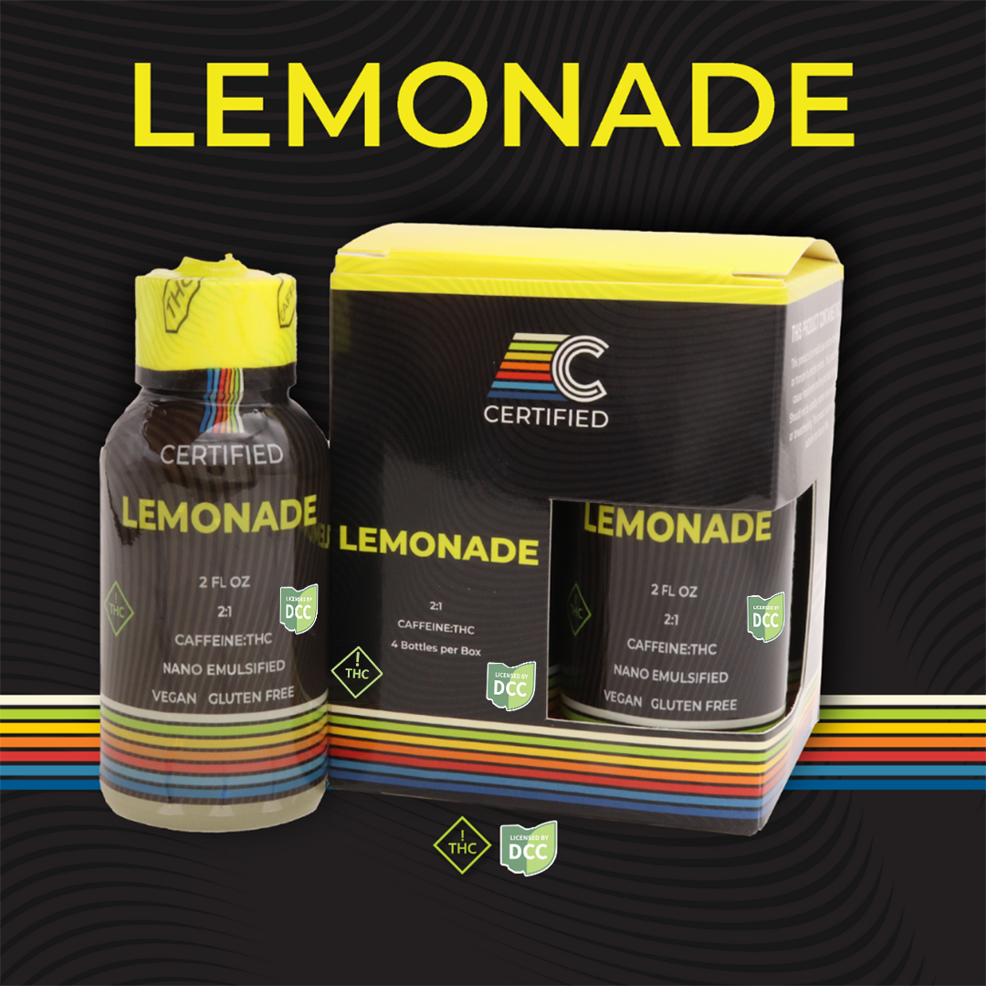 Certified Cultivators - Lemonade + Caffeine 2 1 - Drink - 100mg - 4pk