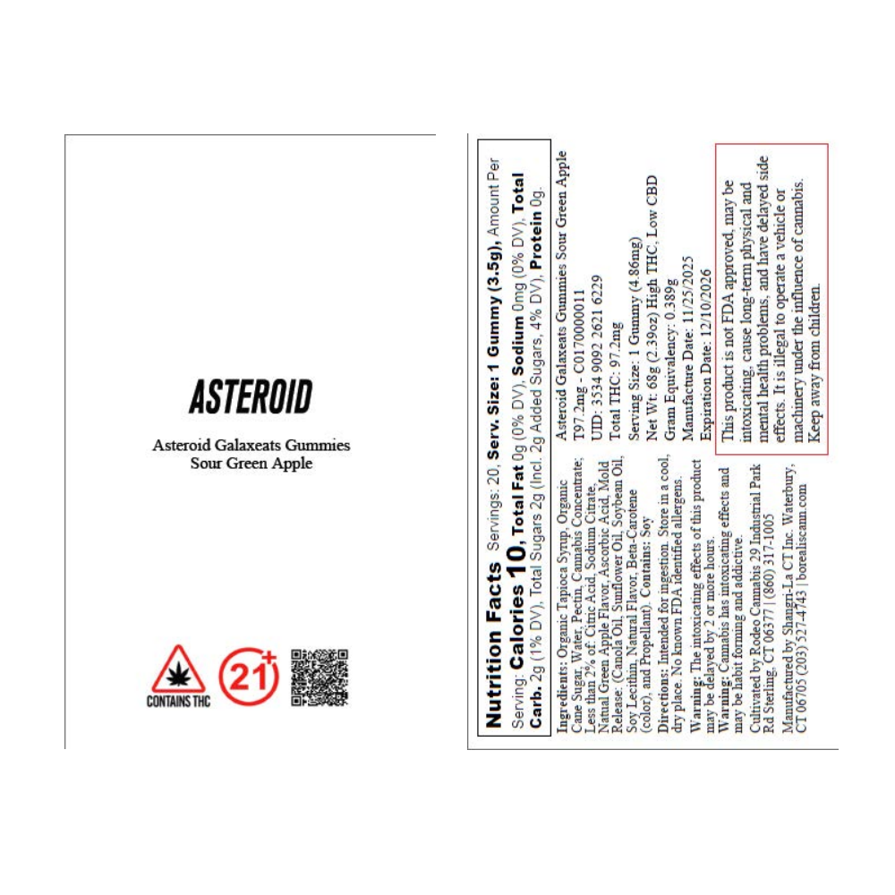 Asteroid Galaxeats Gummies Sour Green Apple T97.2mg - C0170000011