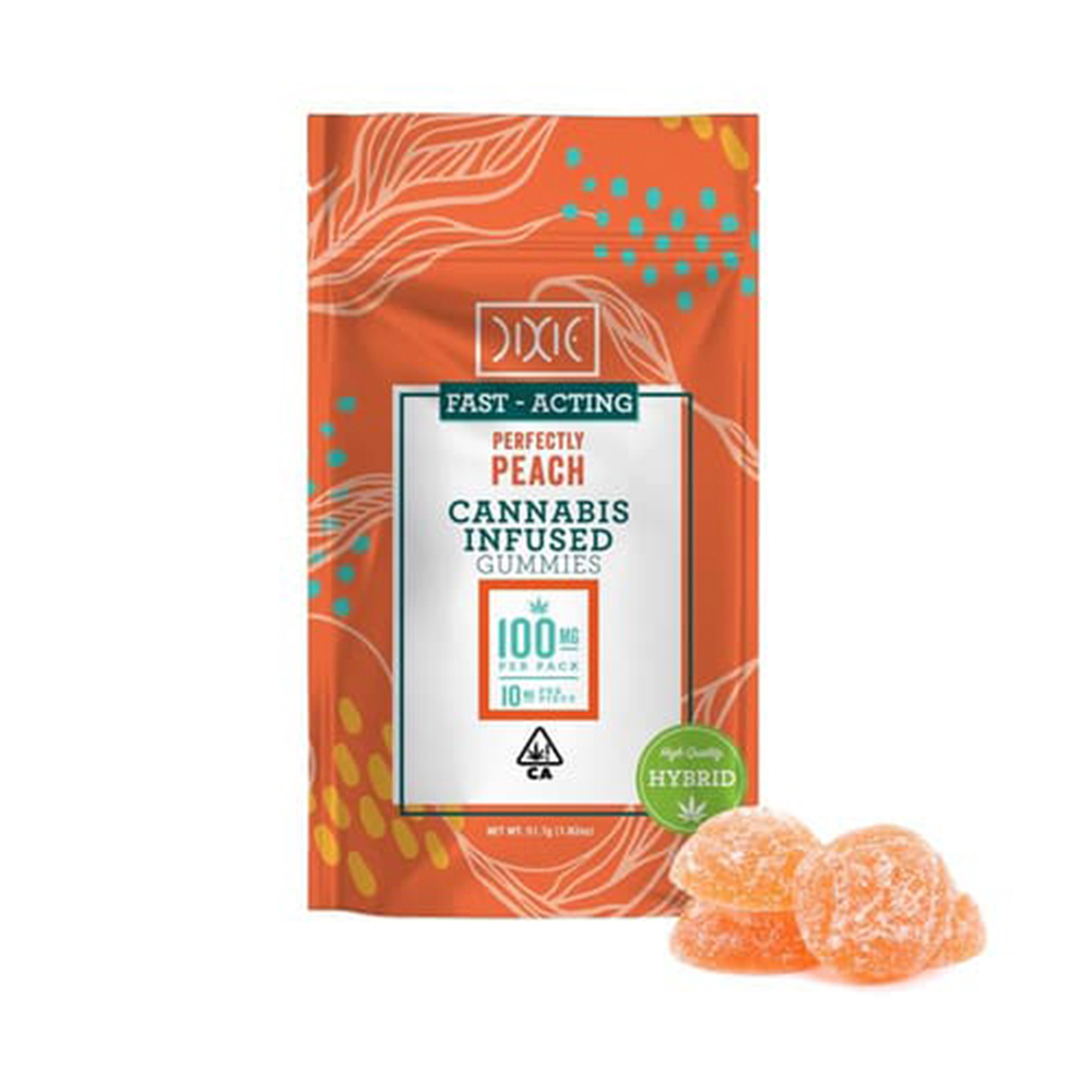 FastActing Perfectly Peach Hybrid (100mg) Dixie Gummies Jane