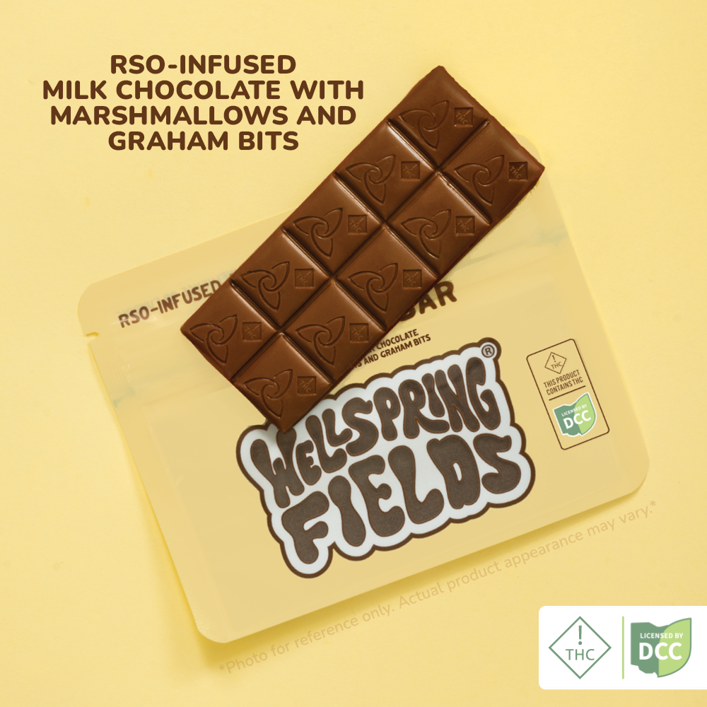 Wellspring Fields - Campfire Bar - RSO Infused Chocolate - 100mg - 10pk