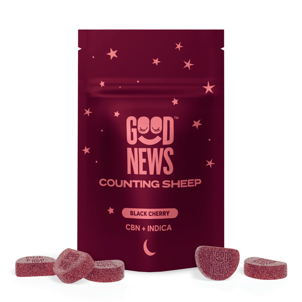 Good News - Counting Sheep Black Cherry THC:CBN Gummies (100mg 20pk) Good News - Counting Sheep Black Cherry THC:CBN Gummies (100mg 20pk)