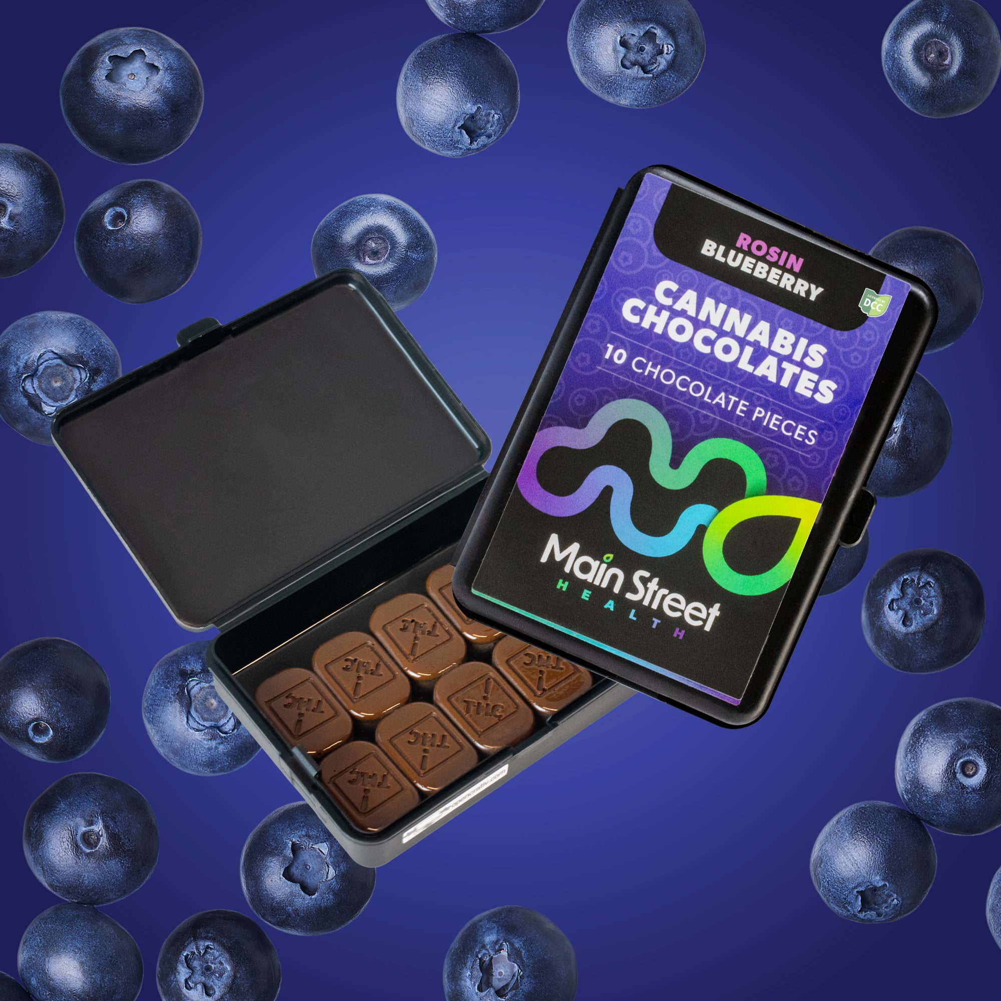 Main Street Health - Blueberry Rosin Chocolate - 200mg - 10pk