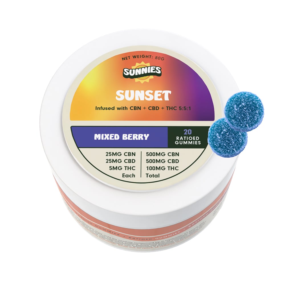 5:5:1 Sunset - Mixed Berry [20pk] (500mg CBD/500mg CBN/100mg THC)