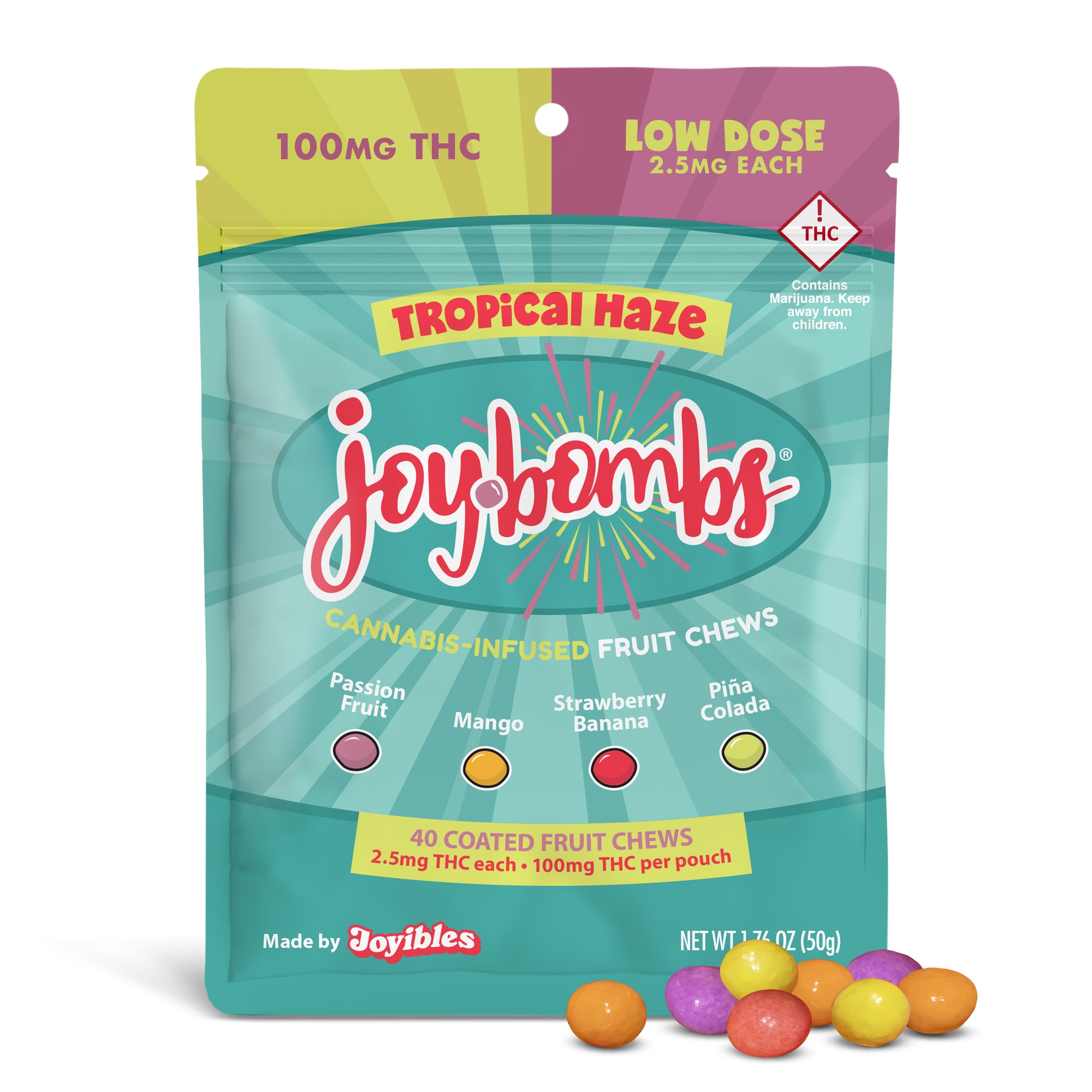 Shop Joy Bombs Tropical Haze - 100mg THC (40pk / 2.5mg THC ea