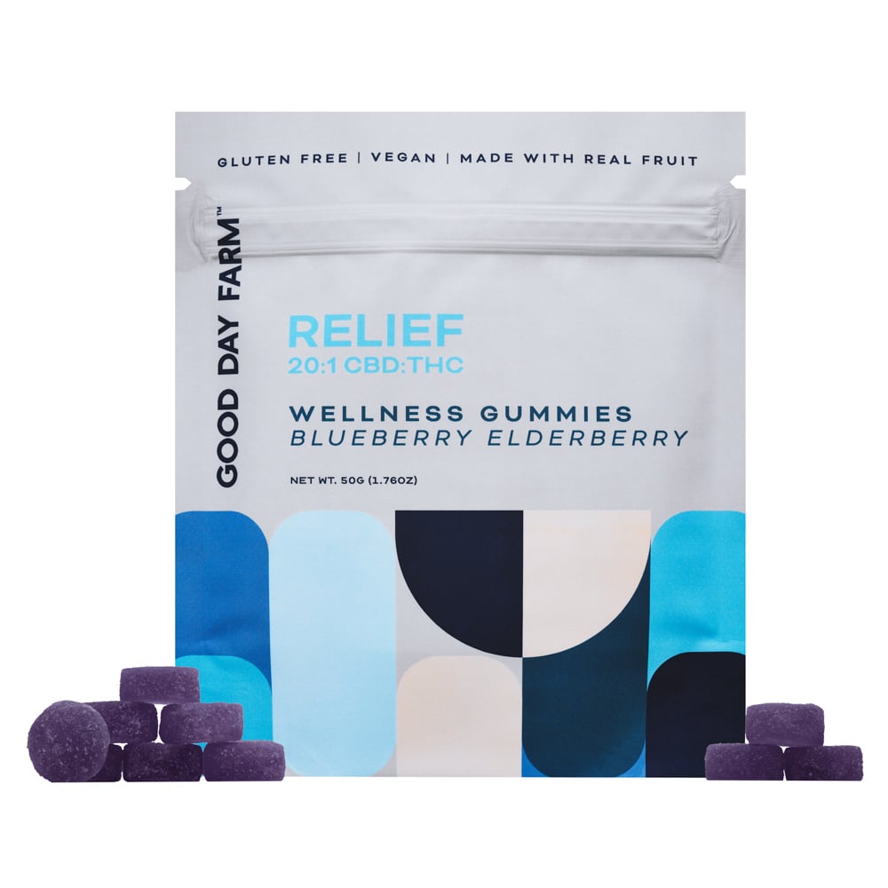 Relief 20:1 Blueberry Elderberry [10pk] (500mg CBD/25mg THC)