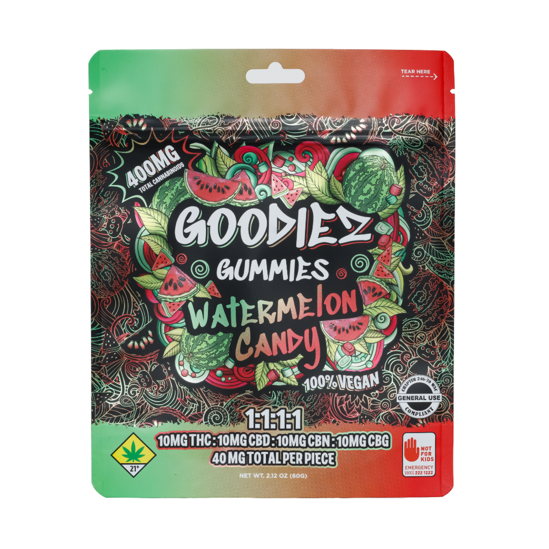 1:1:1:1 Watermelon Candy [10pk] (100mg THC/100mg CBD/100mg CBN/100mg CBG)