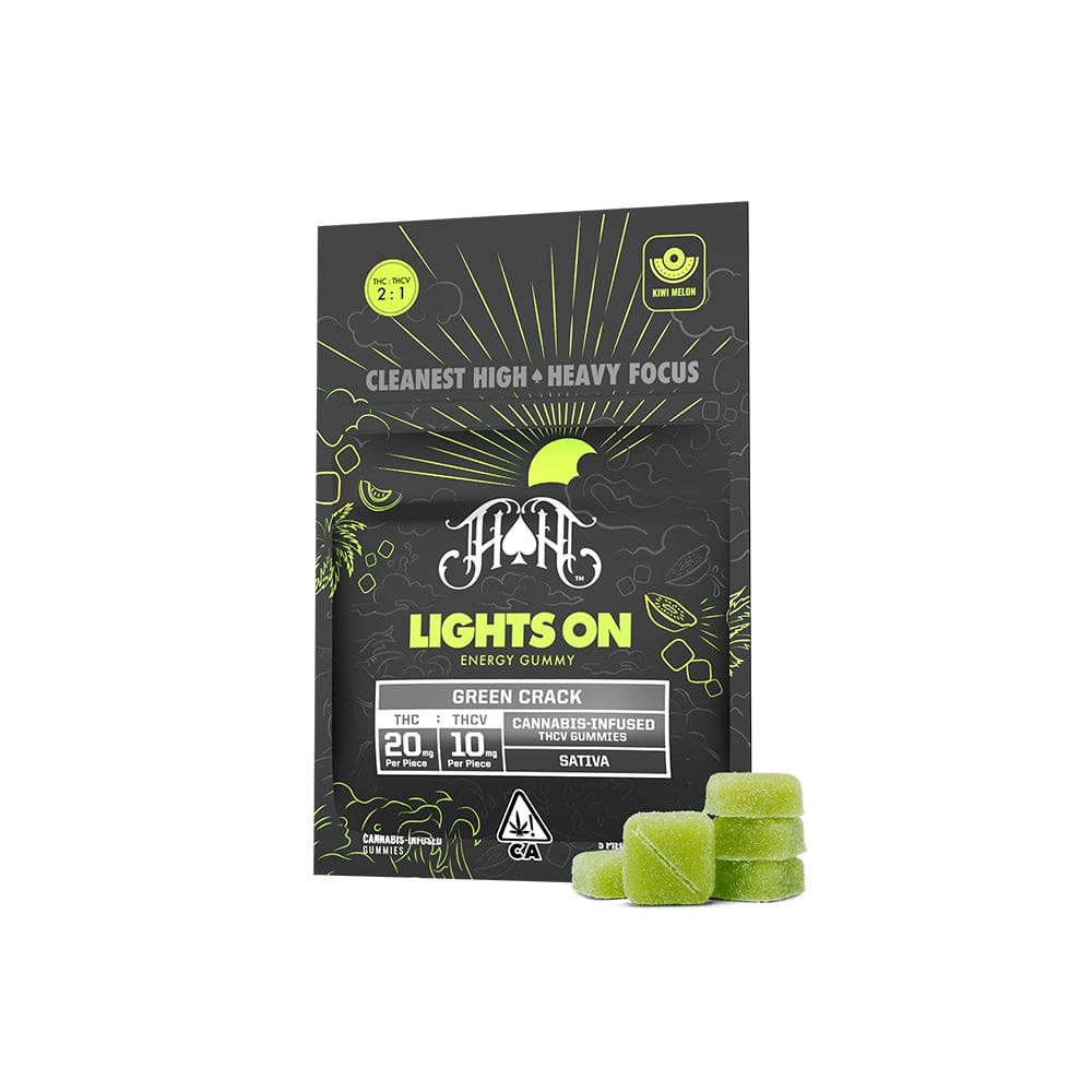 2:1 Lights On THCV Energy Gummies - Kiwi Melon [5pk] (100mg THC/50mg THCV)