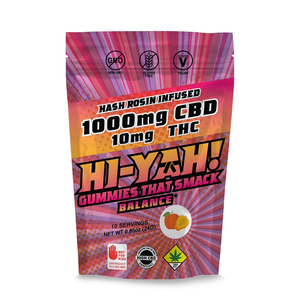 100:1 Mango Gummies [10pk] (1000mg CBD/10mg THC)