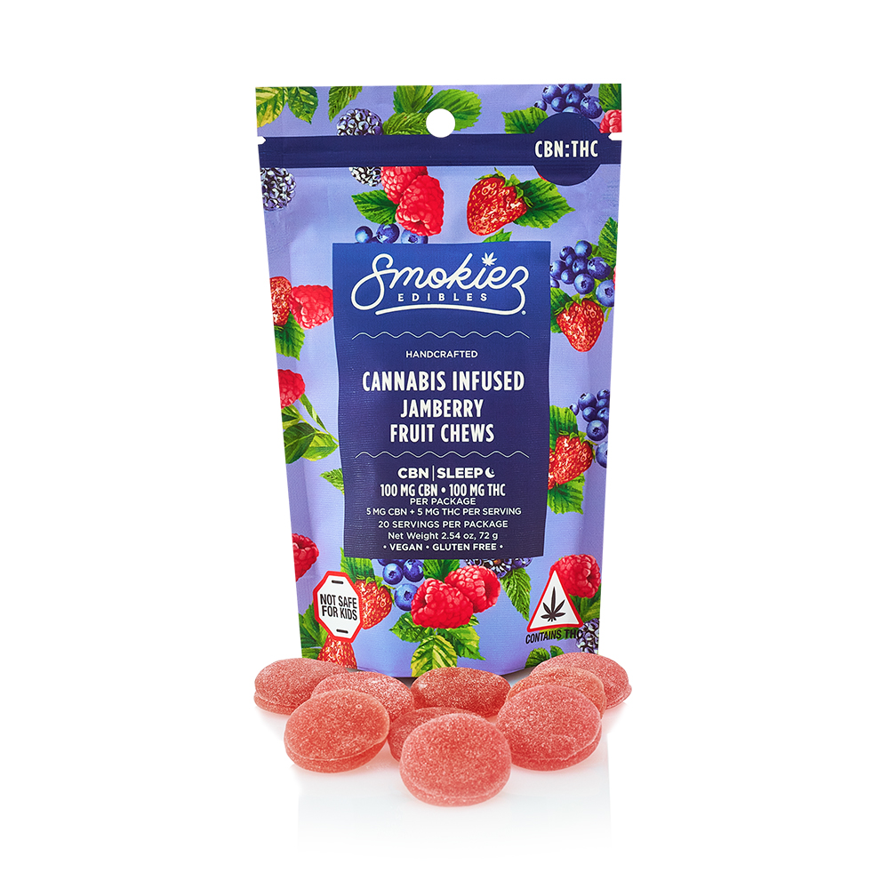 Smokiez - Sweet Jamberry 1:1 THC:CBN Fruit Chews (100mg 20pk)