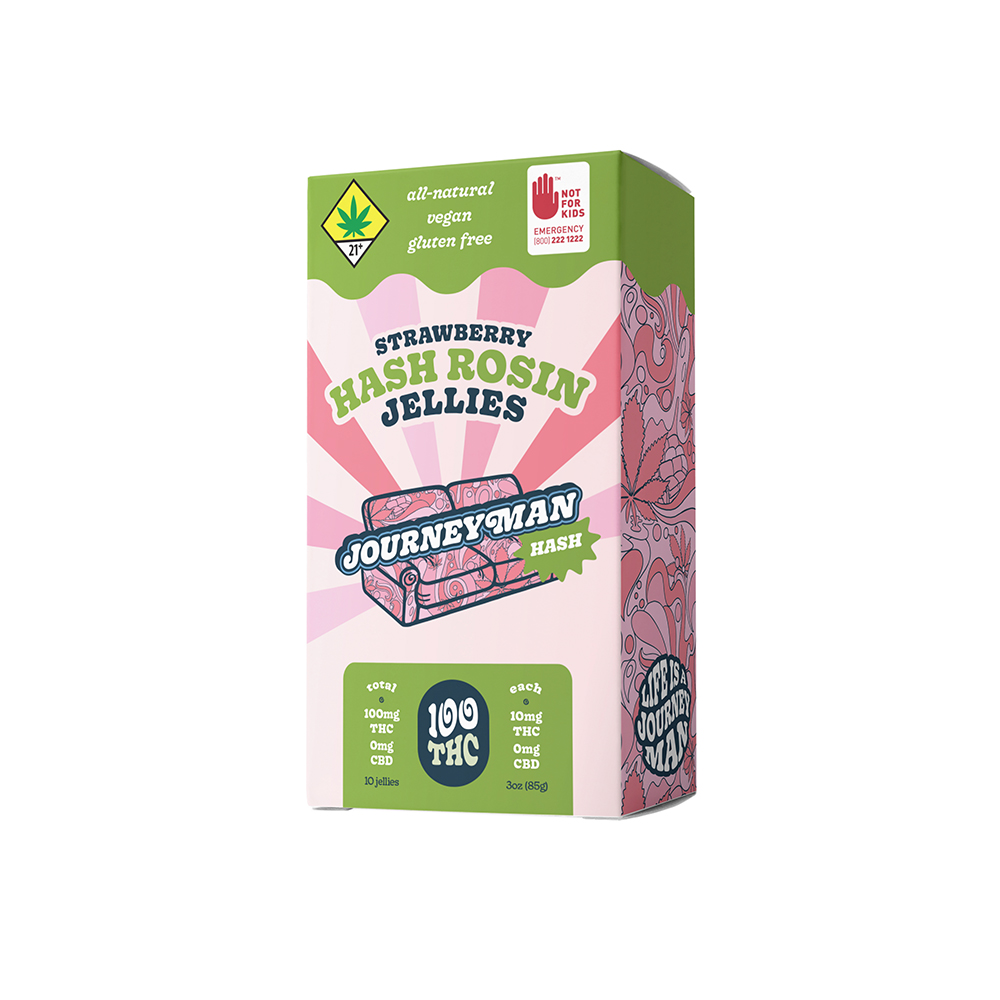 Strawberry Hash Rosin Jellies [10pk] (100mg THC)