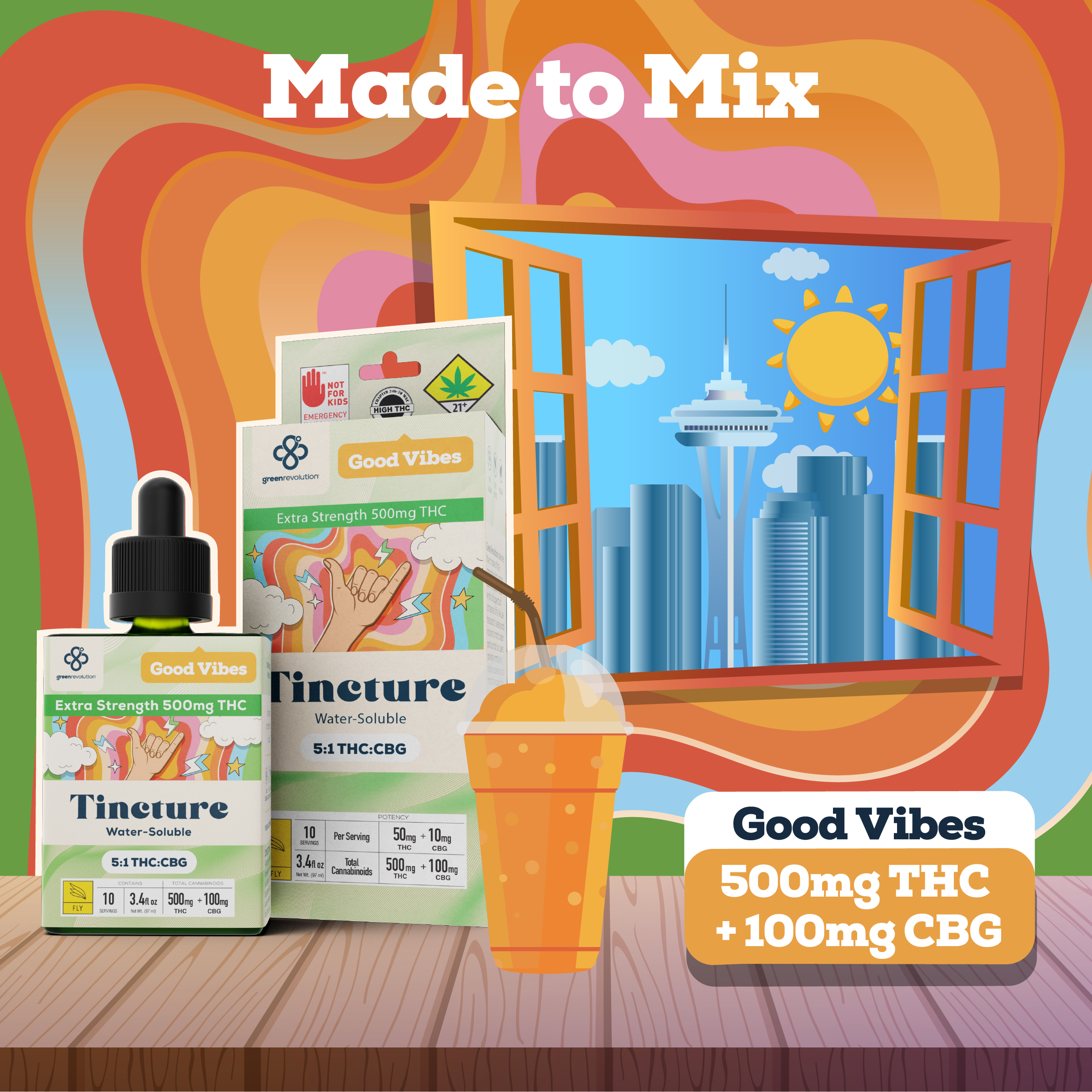 Good Vibes 5:1 [3.4oz] (500mg THC/100mg CBG)